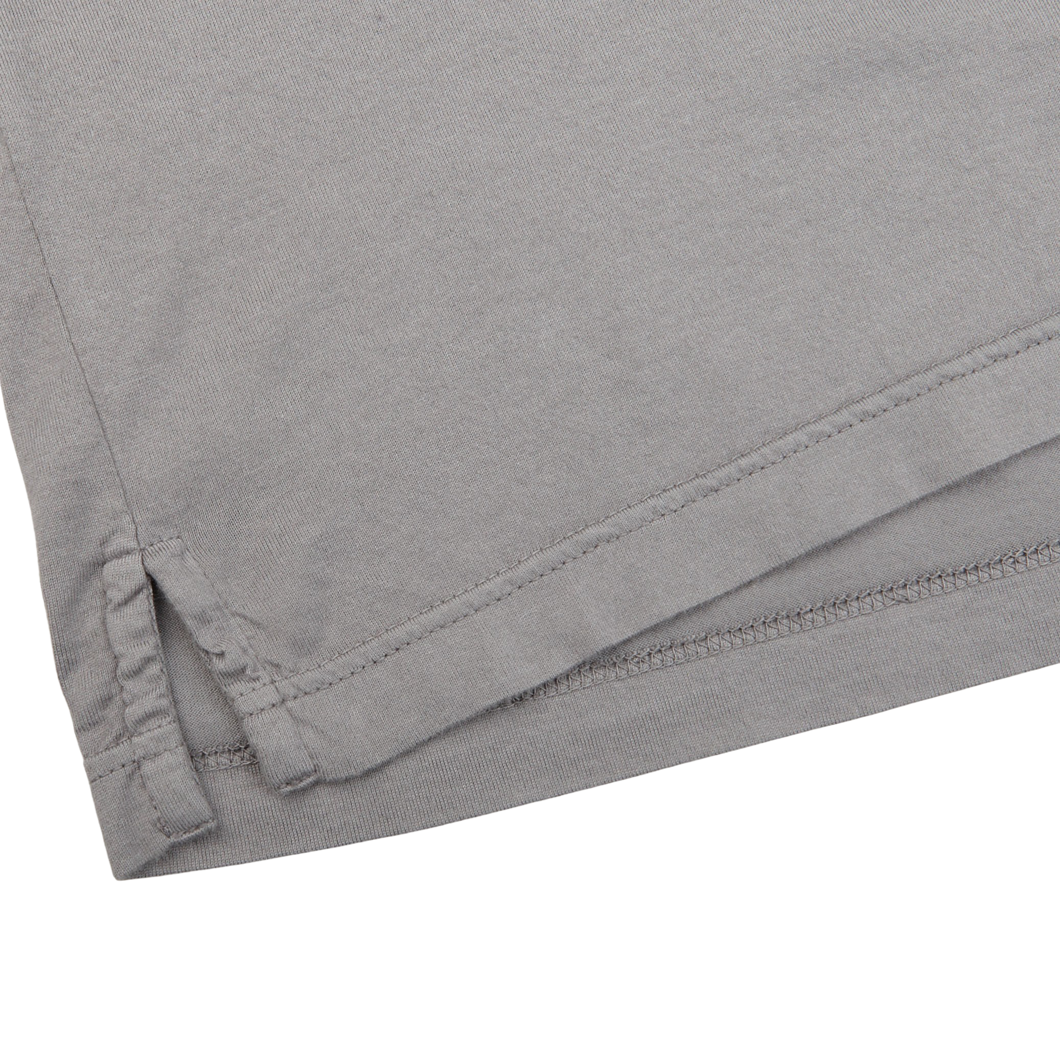 Fedeli Light Grey Organic Cotton Polo Shirt Edge