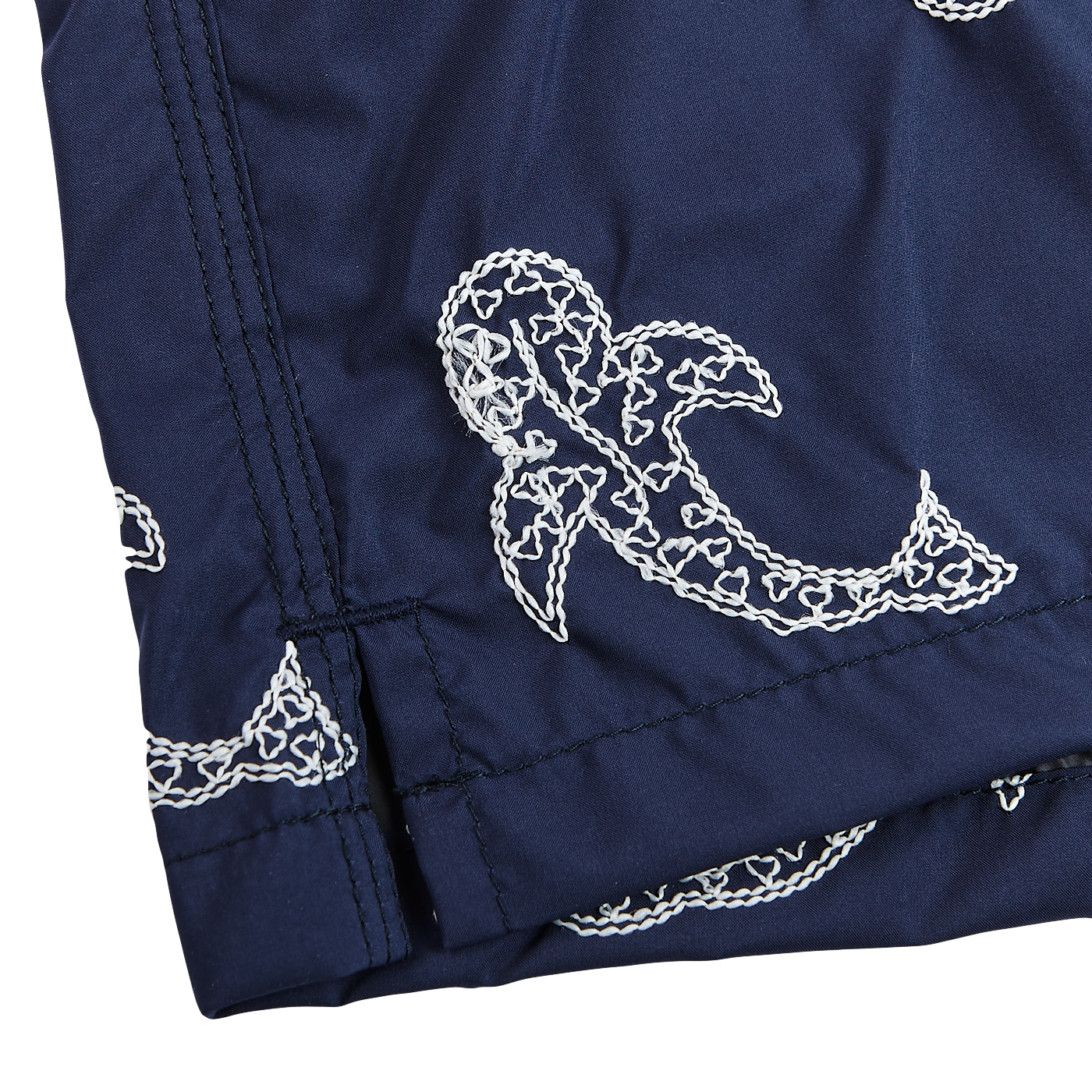 Fedeli Navy Embroidered Whales Swimwear Cuff