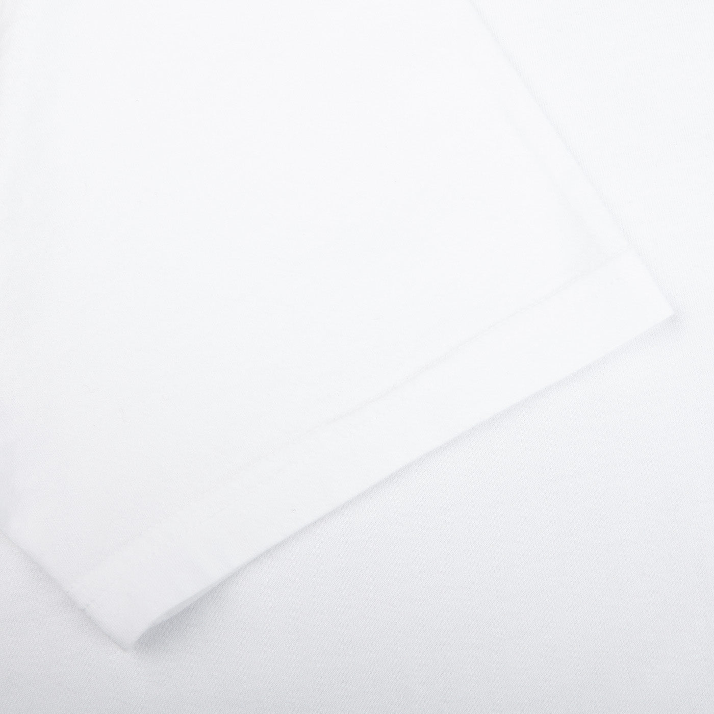 Fedeli Washed White Organic Cotton Jersey T-Shirt Cuff