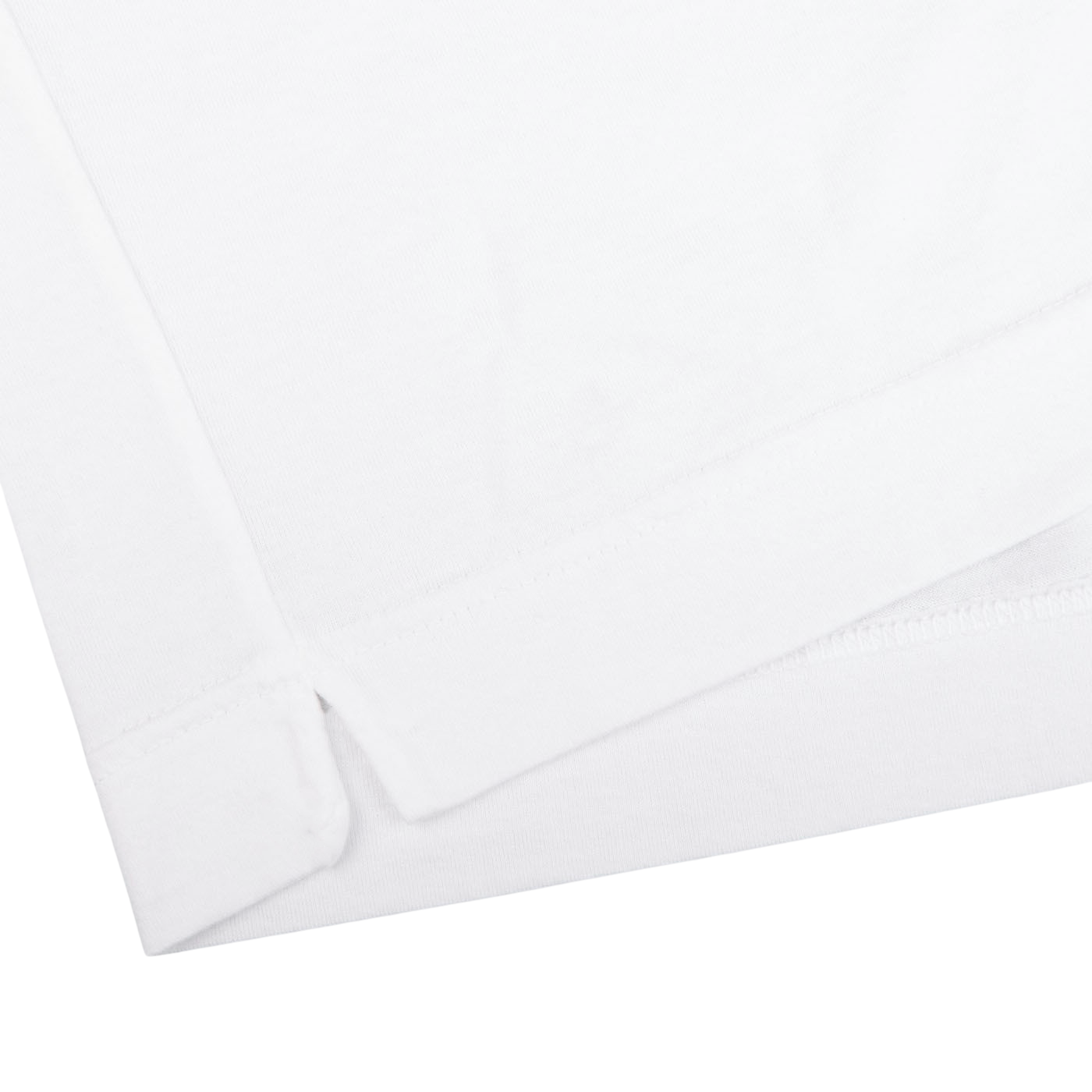 Fedeli Washed White Organic Cotton Jersey T-Shirt Edge
