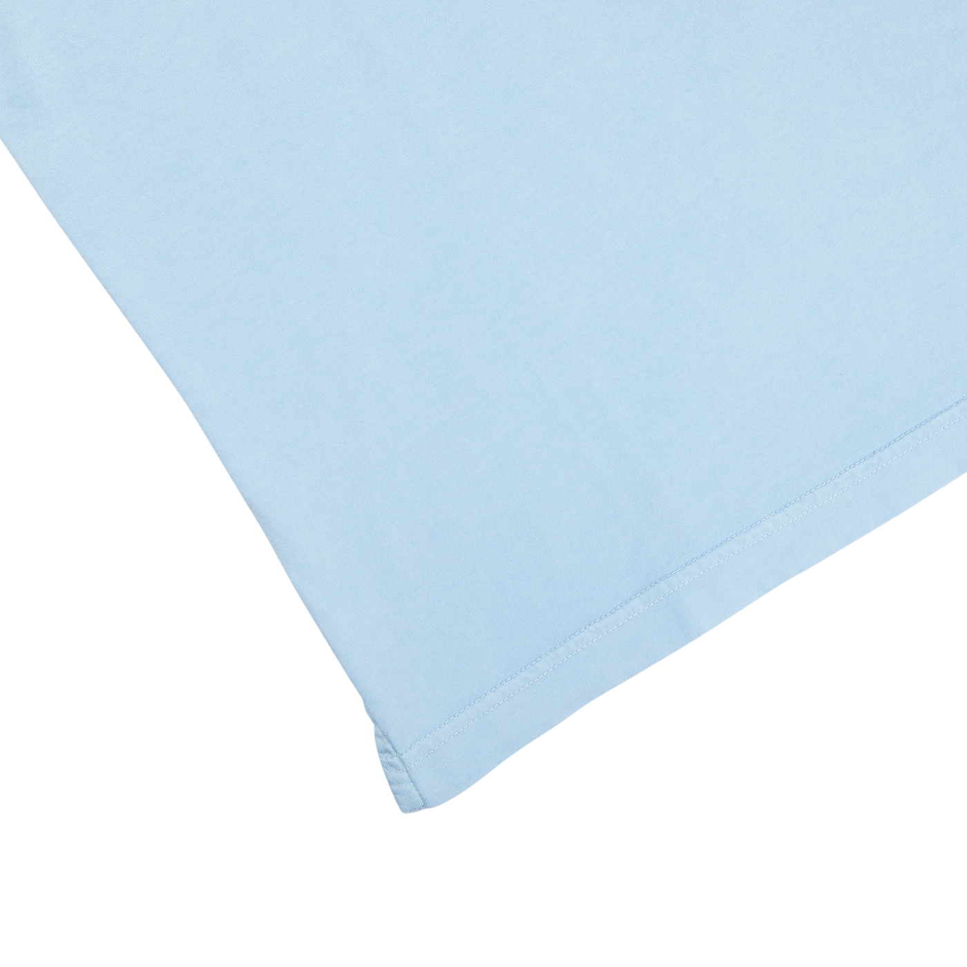 A luxury Sky Blue Organic Cotton Polo Shirt by Fedeli on a white surface.