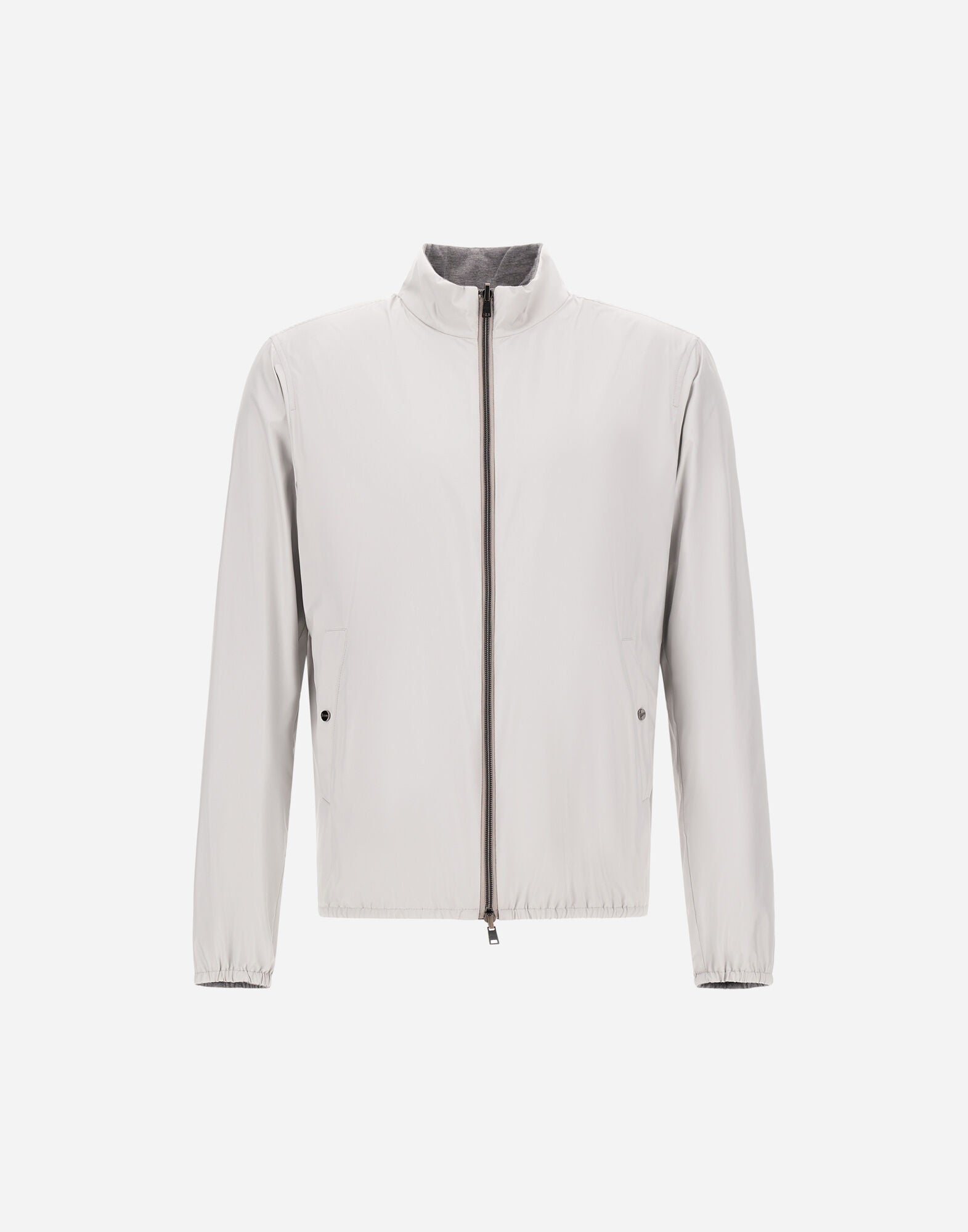 Grey Pearl Nylon/Viscose Reversible Millionaire Jacket