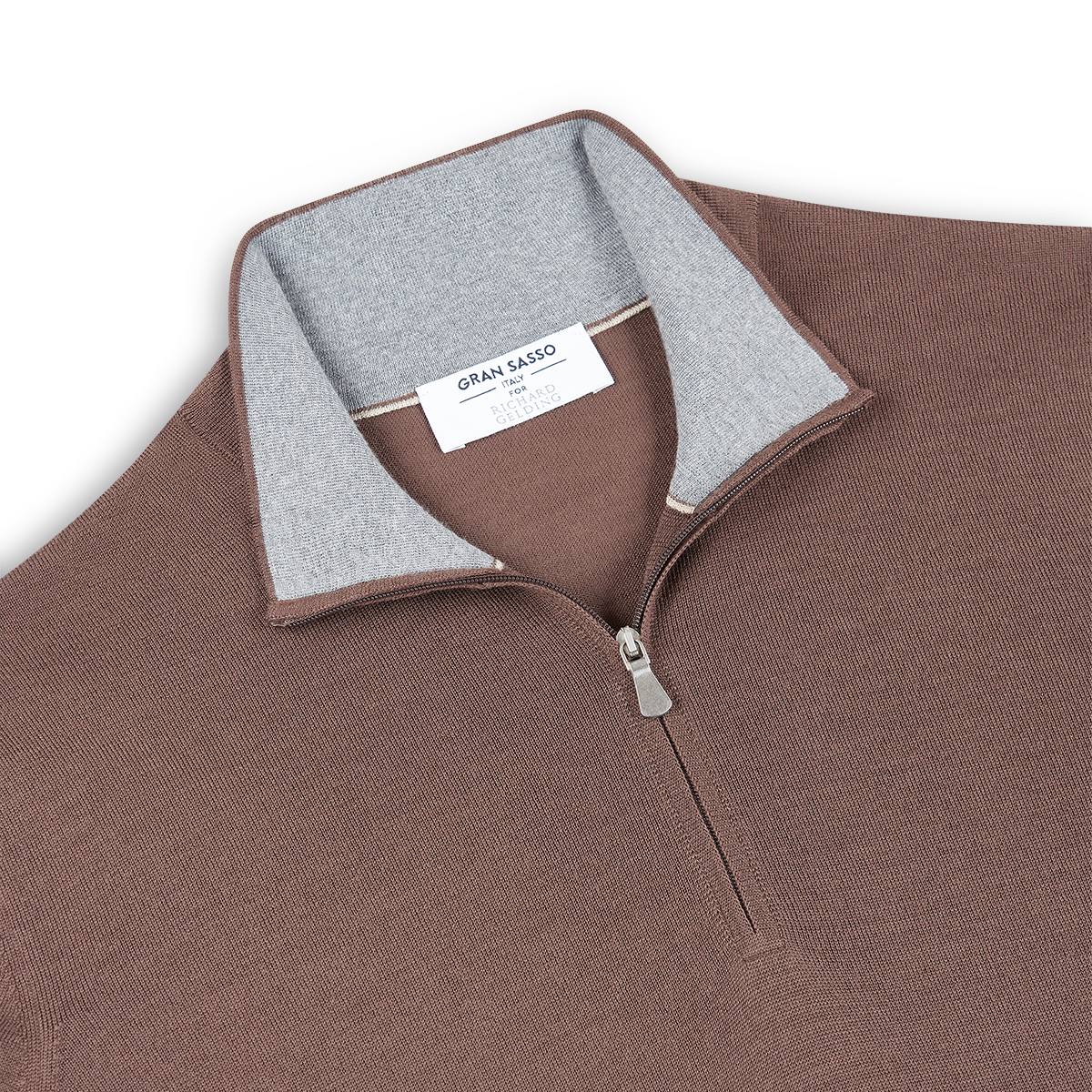 Brown Super Tasmania Wool 1/4 Zip