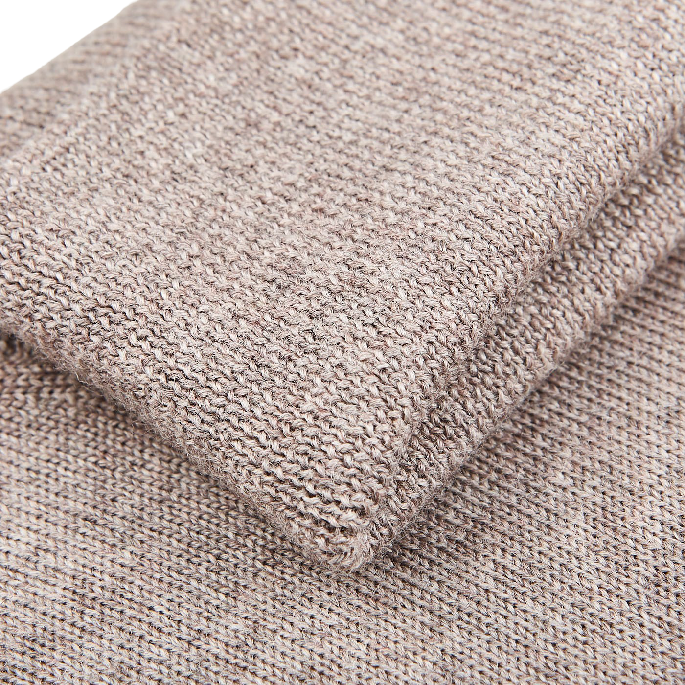 Gran Sasso Beige Extra Fine Merino Roll Neck Brim
