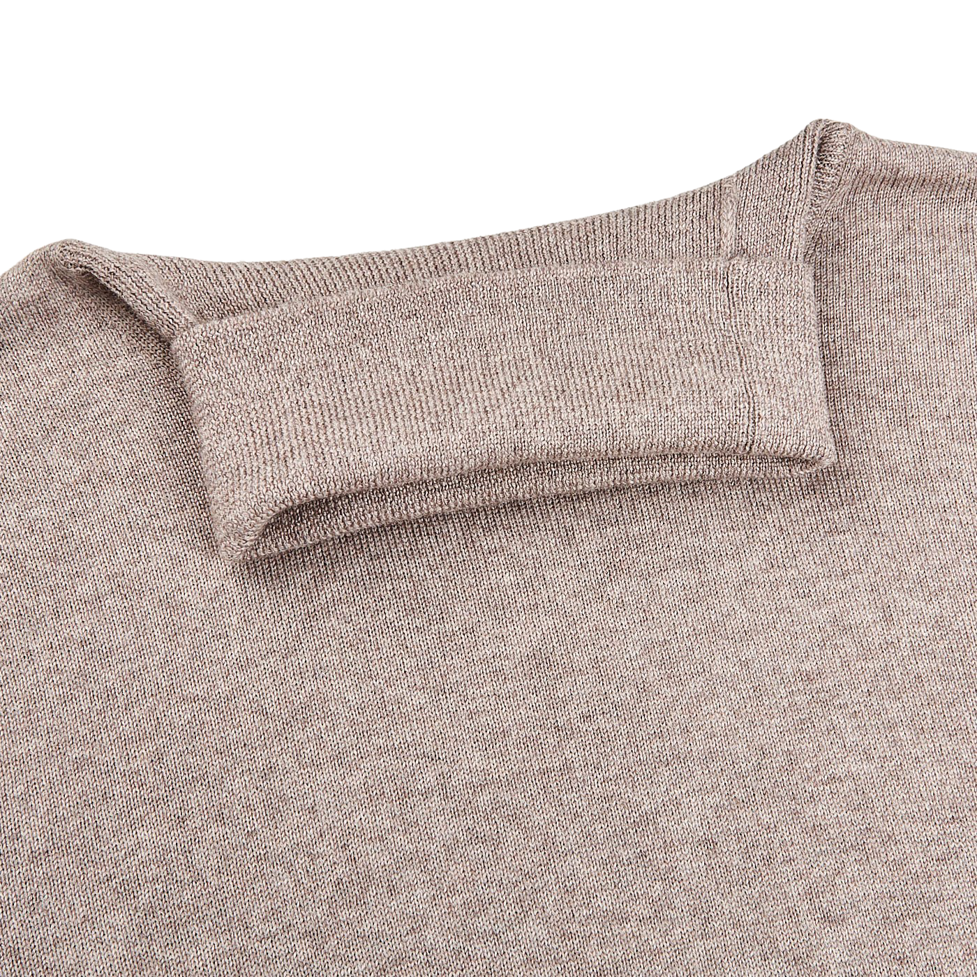 Gran Sasso Beige Extra Fine Merino Roll Neck Collar