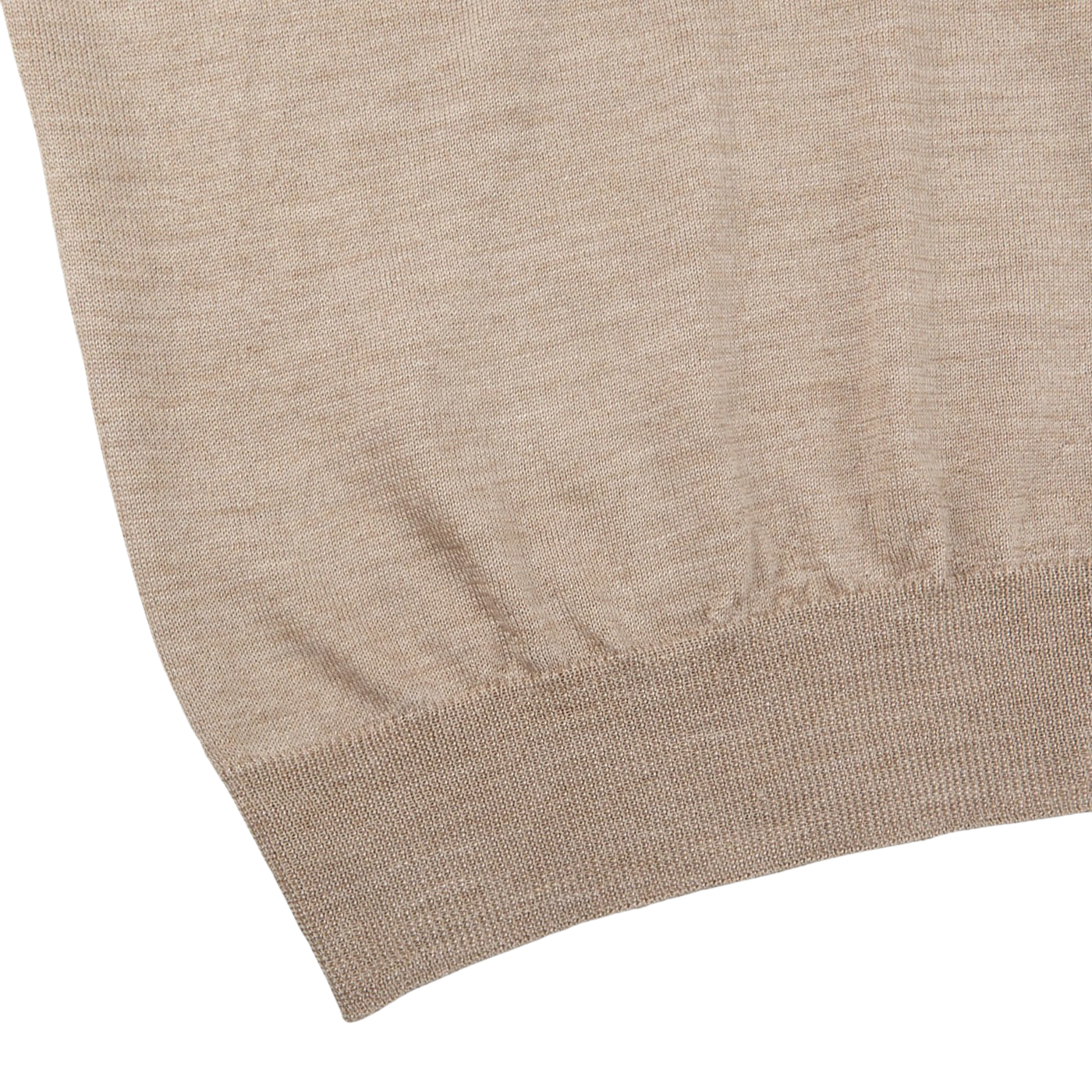Gran Sasso Beige Wool Silk Crew Neck Sweater Edge
