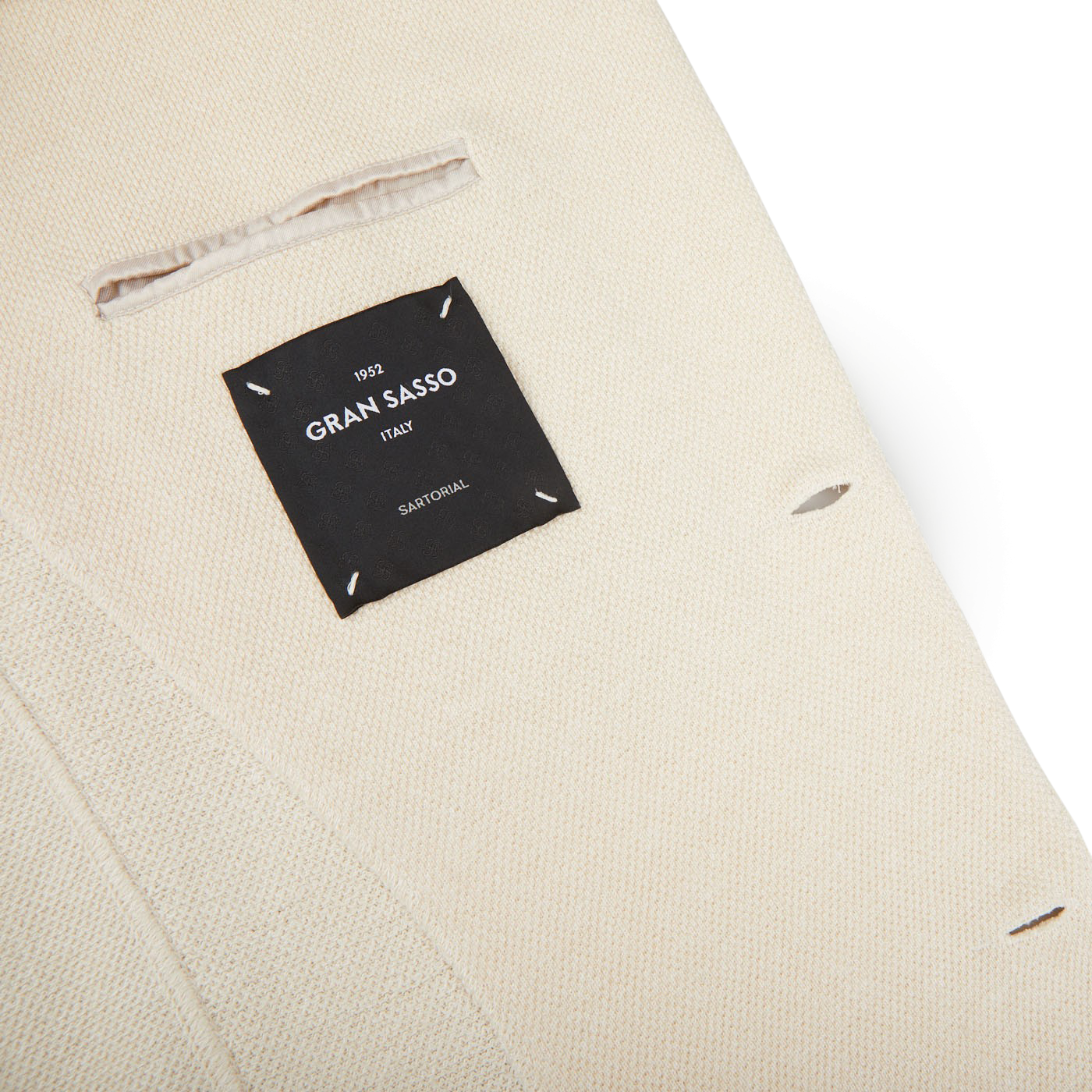 Gran Sasso Cream Beige Cotton Linen Knitted Blazer Inside
