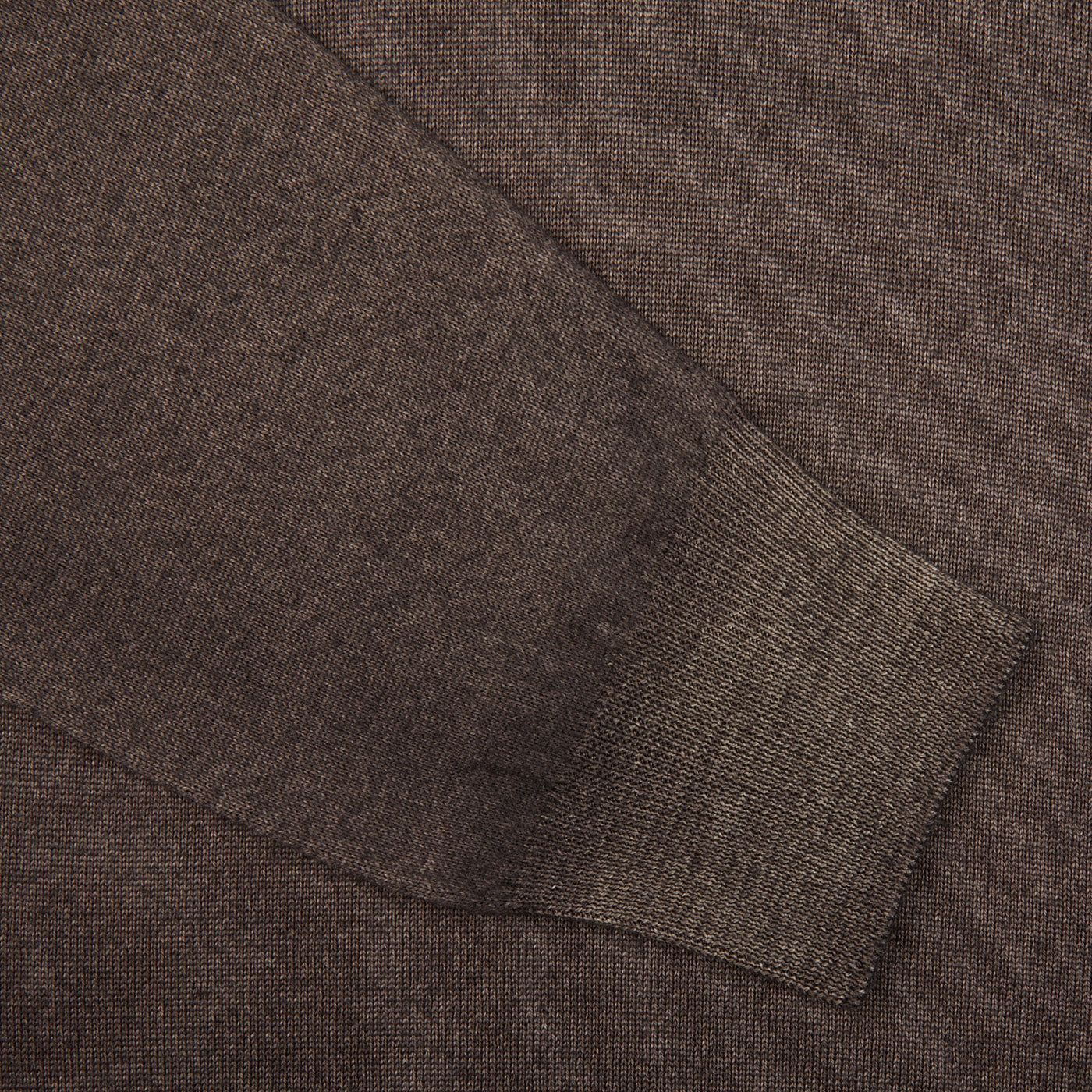 Gran Sasso Dark Brown Vintage Merino Wool Zip Cardigan Cuff
