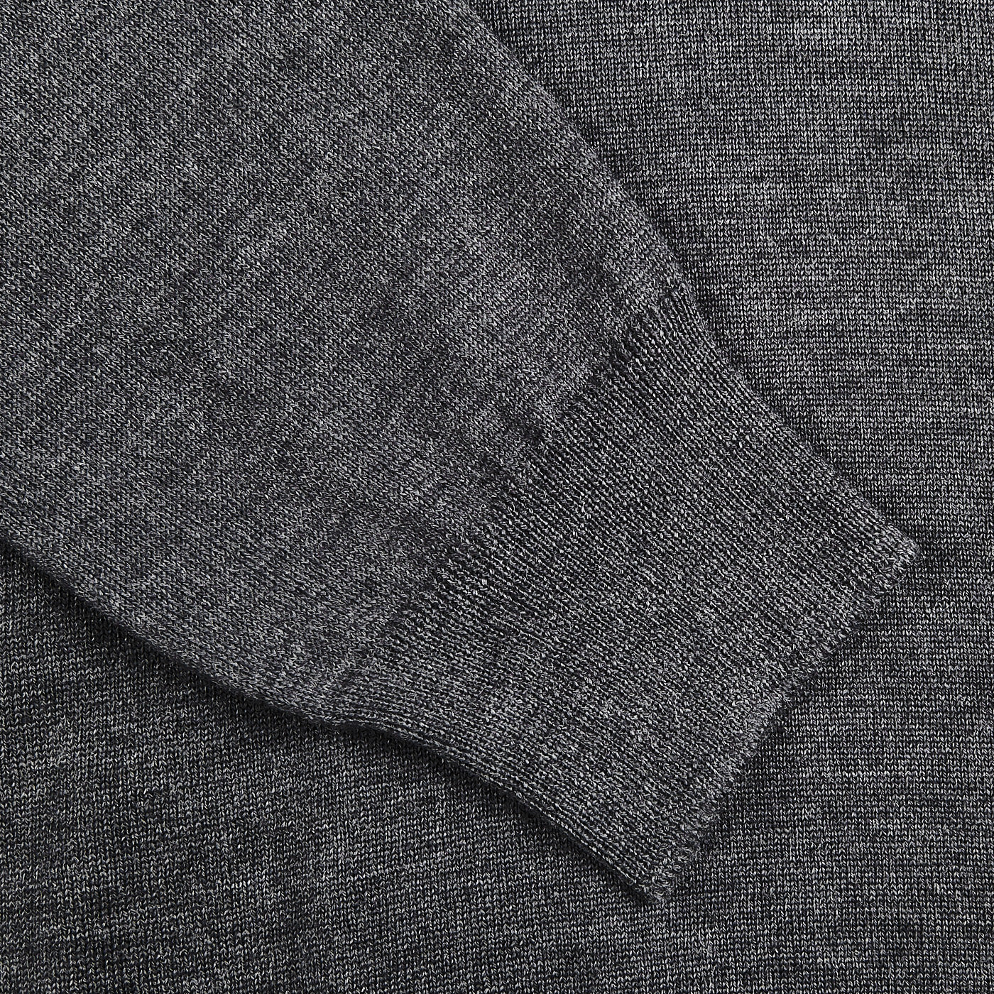 Gran Sasso Grey Extra Fine Merino Roll Neck Cuff