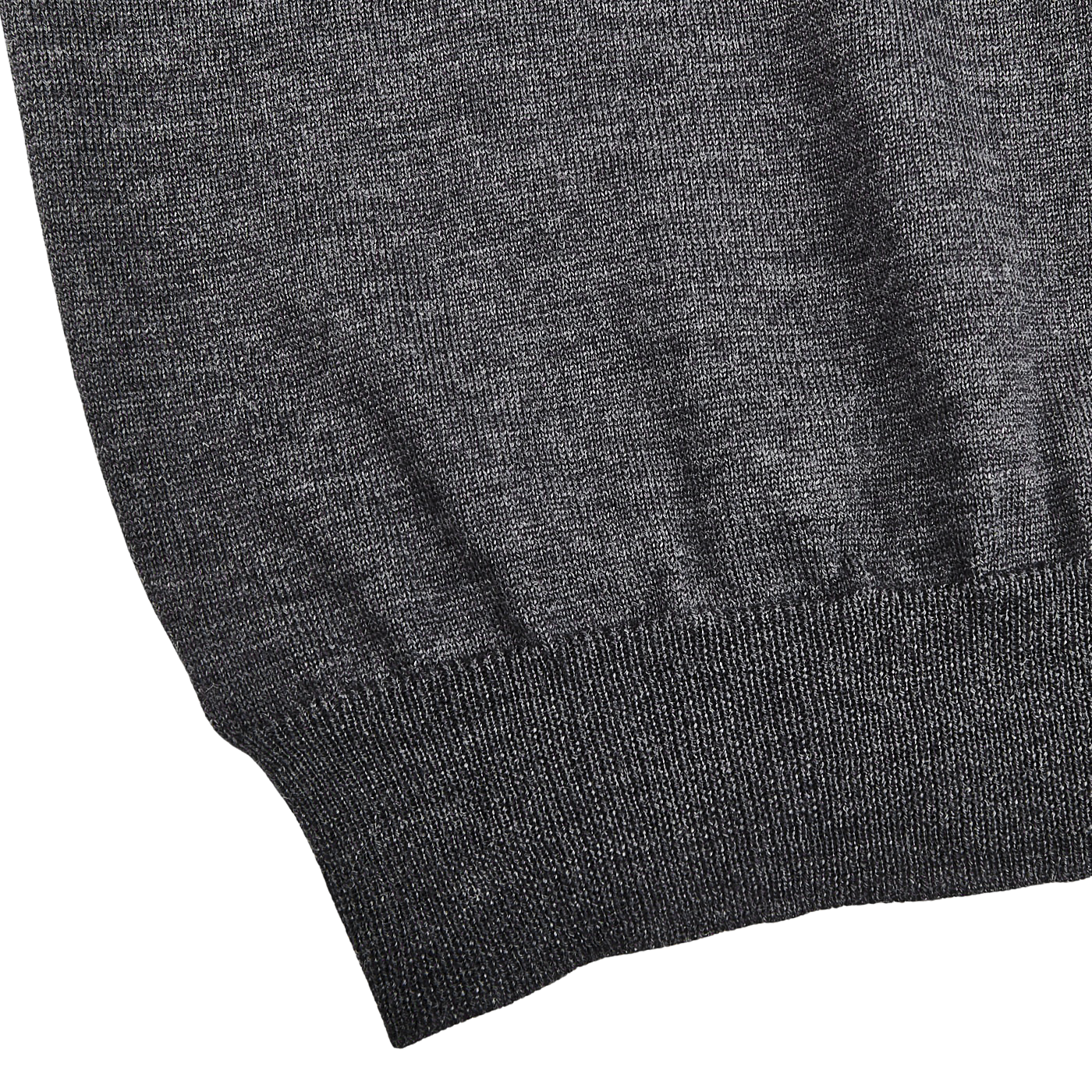 Gran Sasso Grey Extra Fine Merino Roll Neck Edge