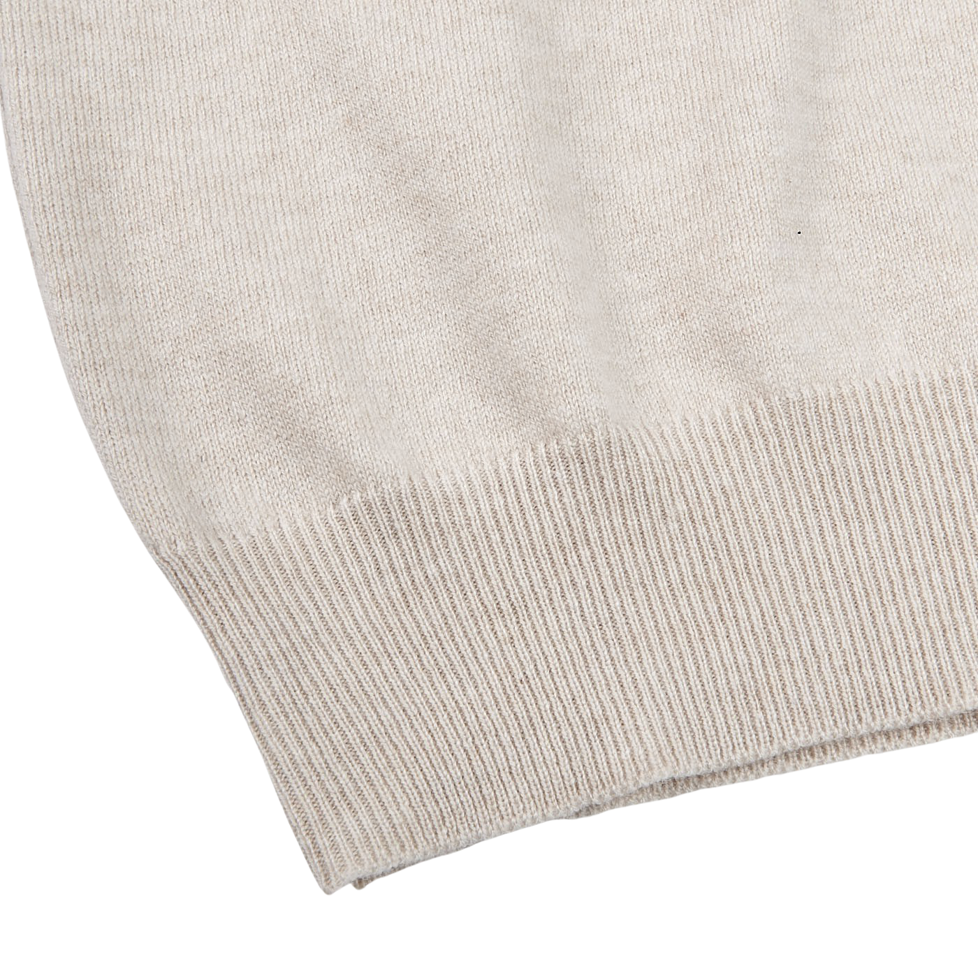 Gran Sasso Light Beige Cashmere 1:4 Zip Sweater Edge