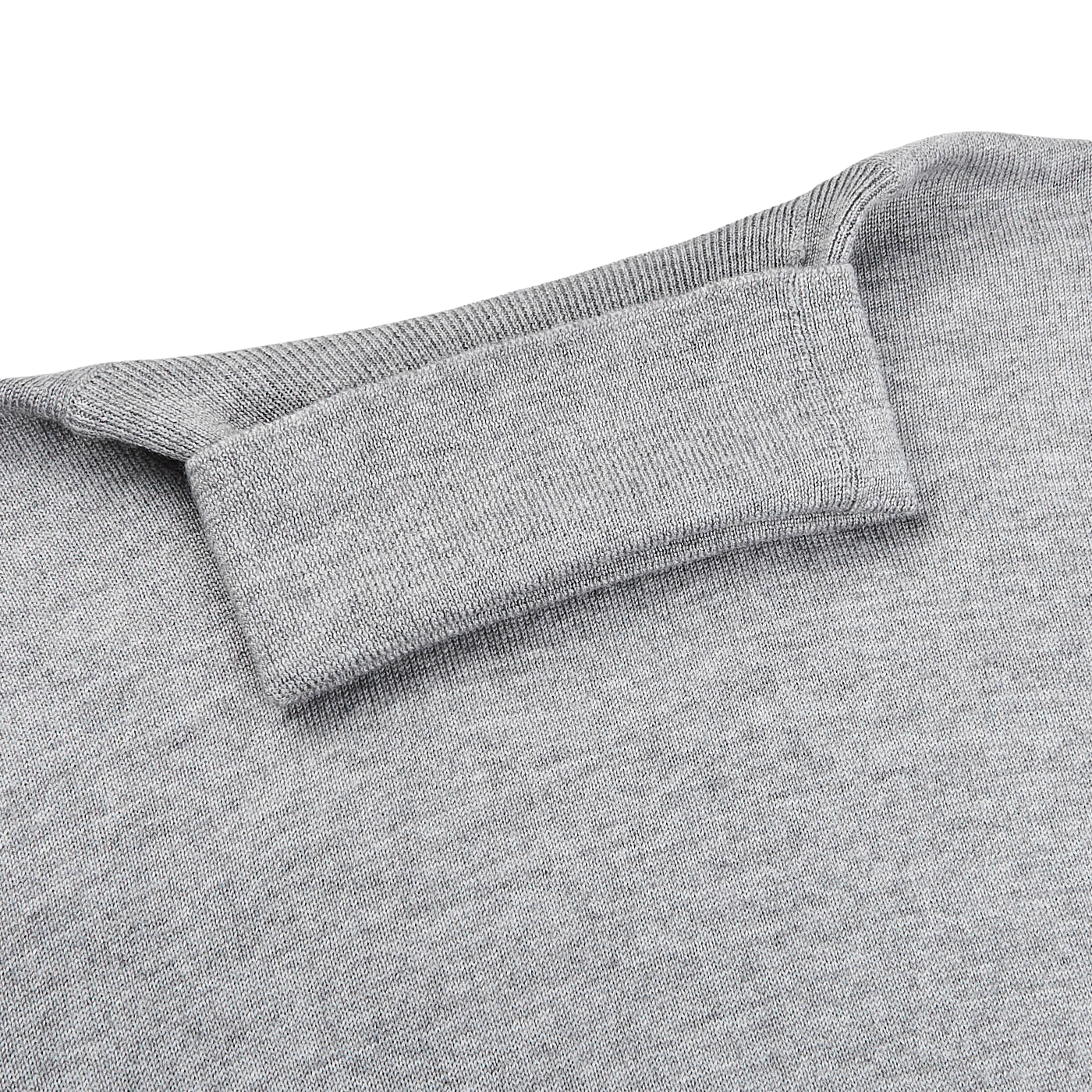 Gran Sasso Light Grey Extra Fine Merino Roll Neck Collar