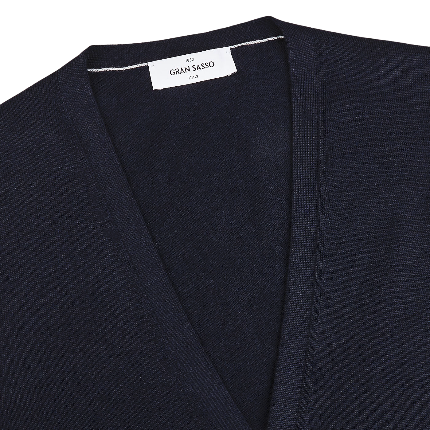 Gran Sasso Navy Extra Fine Merino Wool Vest Collar