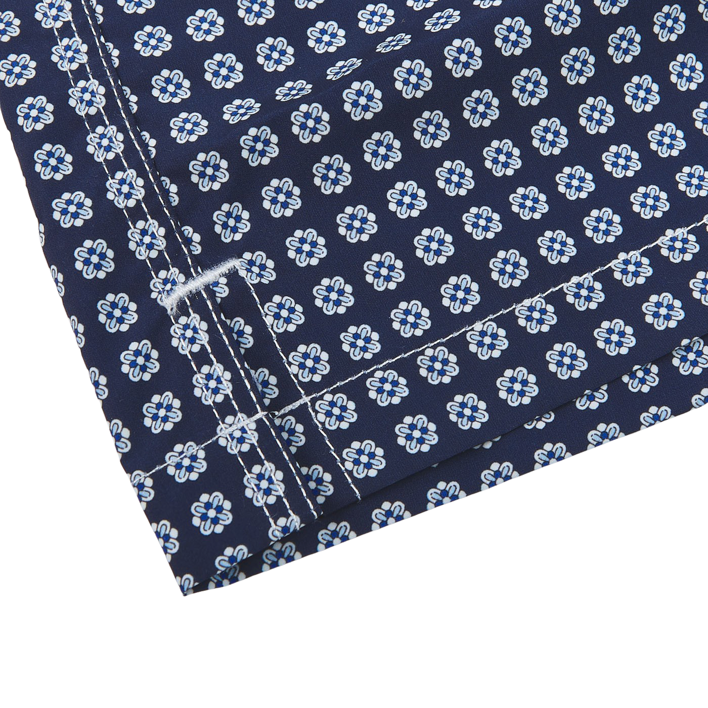 Gran Sasso Navy Flower Printed Recycled Microfiber Swimshorts Edge