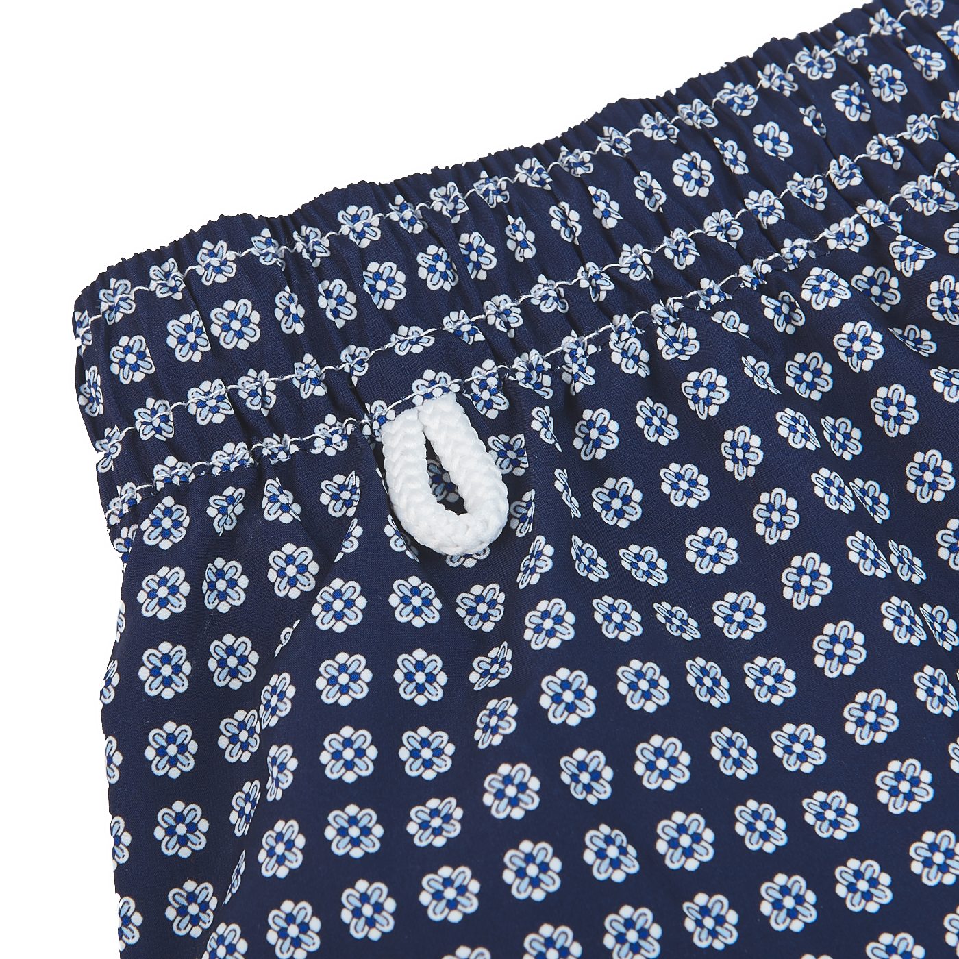 Gran Sasso Navy Flower Printed Recycled Microfiber Swimshorts Hook