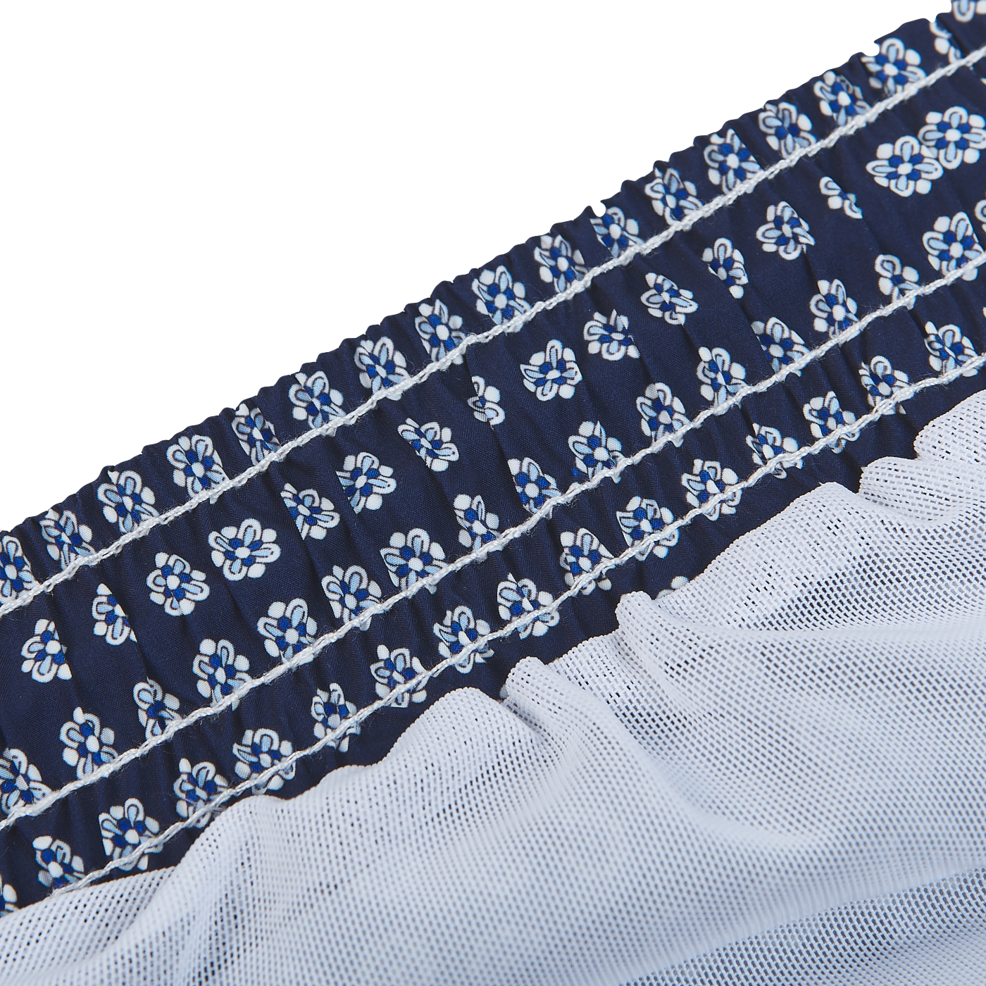 Gran Sasso Navy Flower Printed Recycled Microfiber Swimshorts Inside