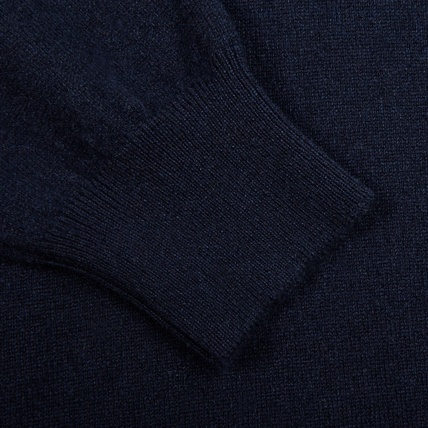 Gran Sasso Navy Melange Cashmere 1:4 Zip Sweater Cuff