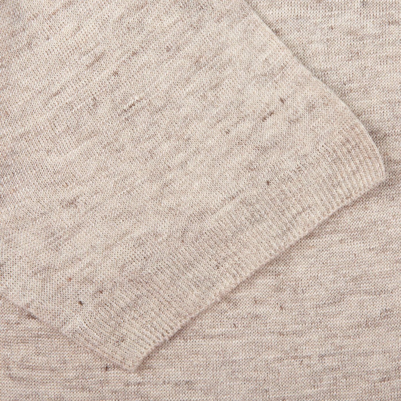 Gran Sasso Oatmeal Beige Melange Linen T-shirt Cuff