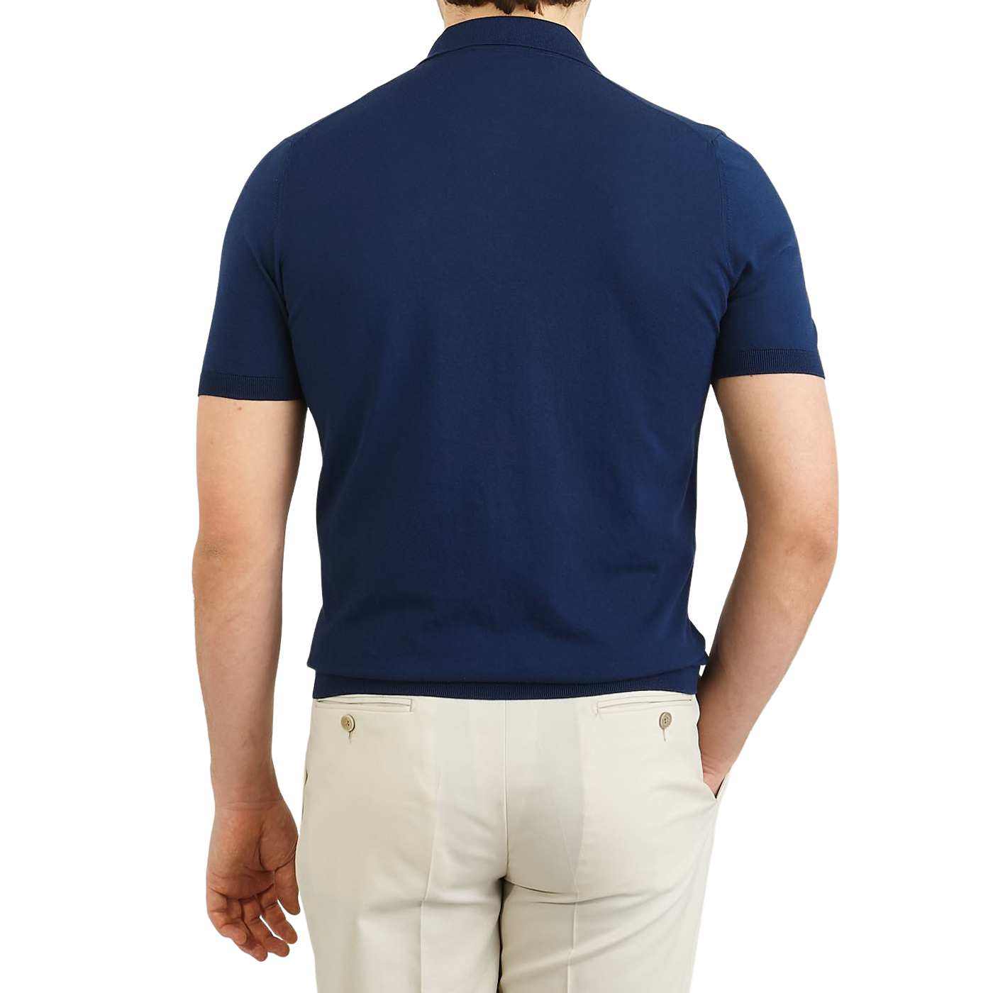 Gran Sasso Royal Blue Fresh Cotton Polo Shirt Back