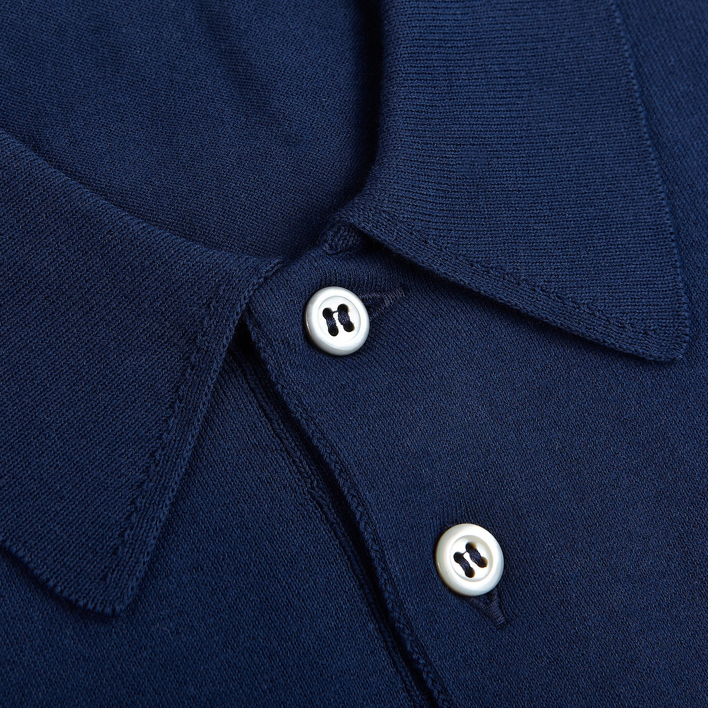 Gran Sasso Royal Blue Fresh Cotton Polo Shirt Button