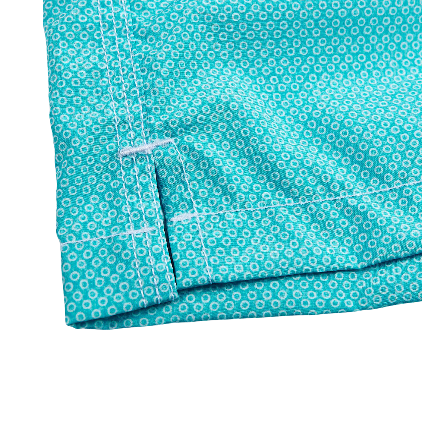 Gran Sasso Turquoise Printed Recycled Microfiber Swimshorts Cuff