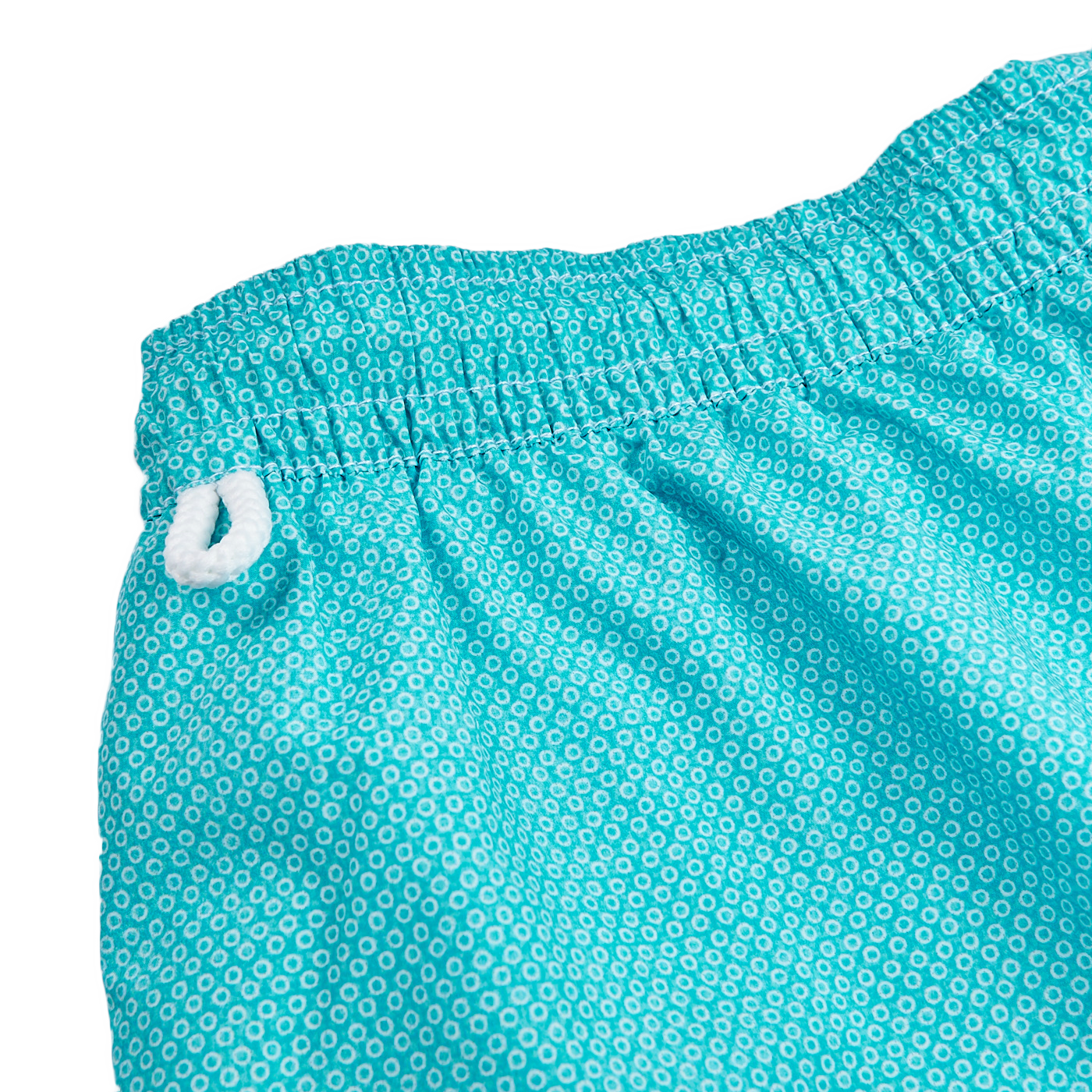 Gran Sasso Turquoise Printed Recycled Microfiber Swimshorts Edge