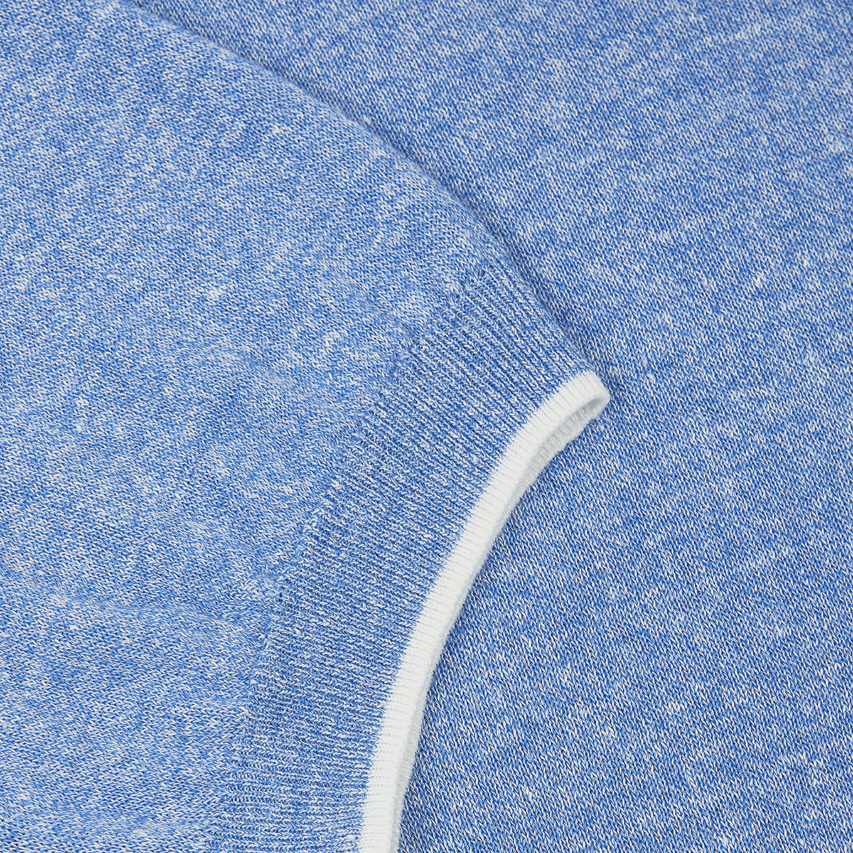 Sky Blue Melange Linen Cotton T-Shirt