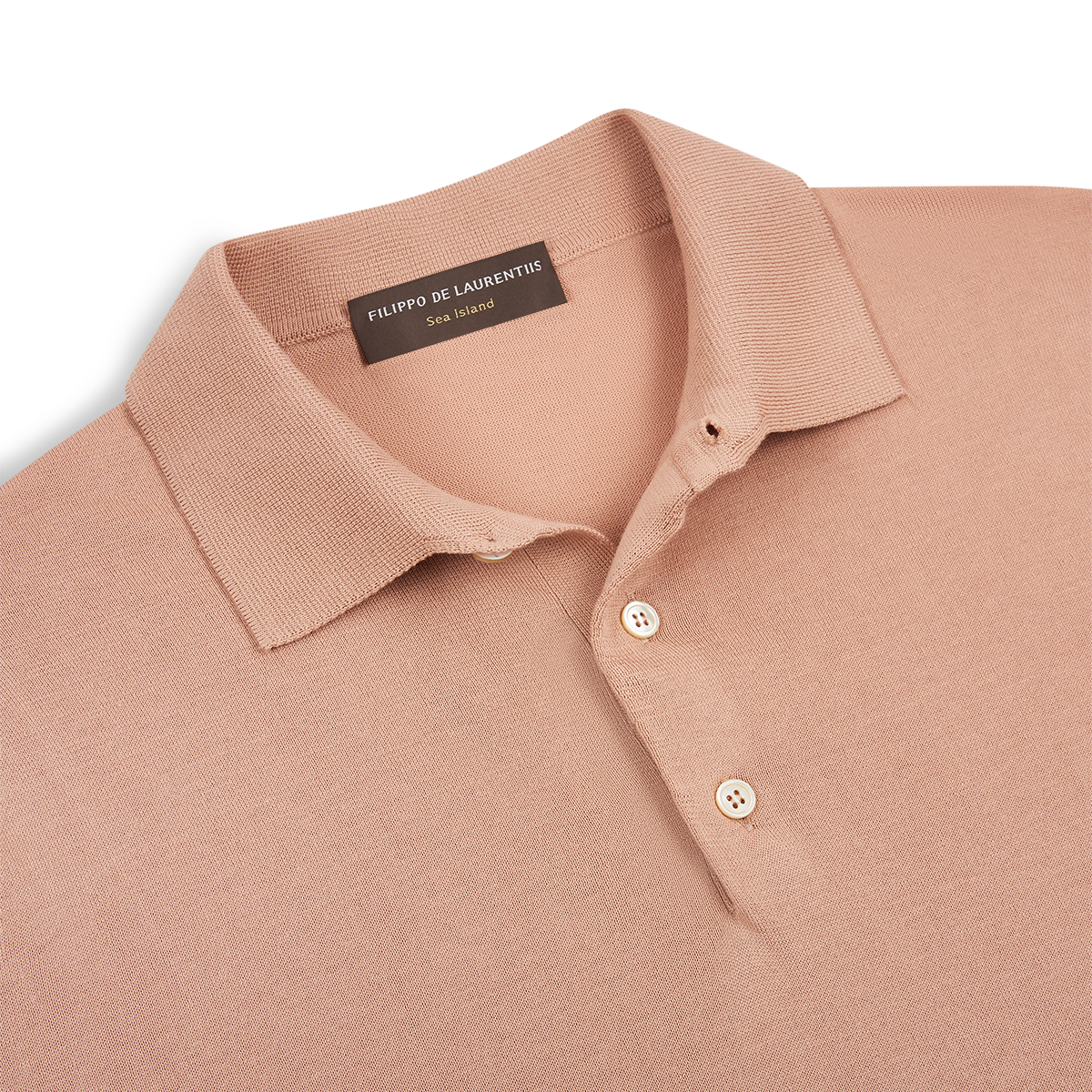 Peach Sea Island Cotton Polo Shirt