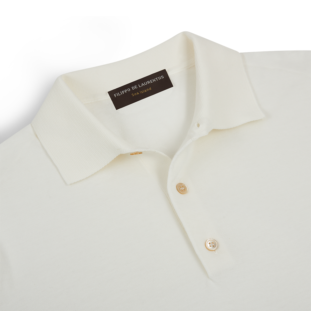 Cream Sea Island Cotton Polo Shirt