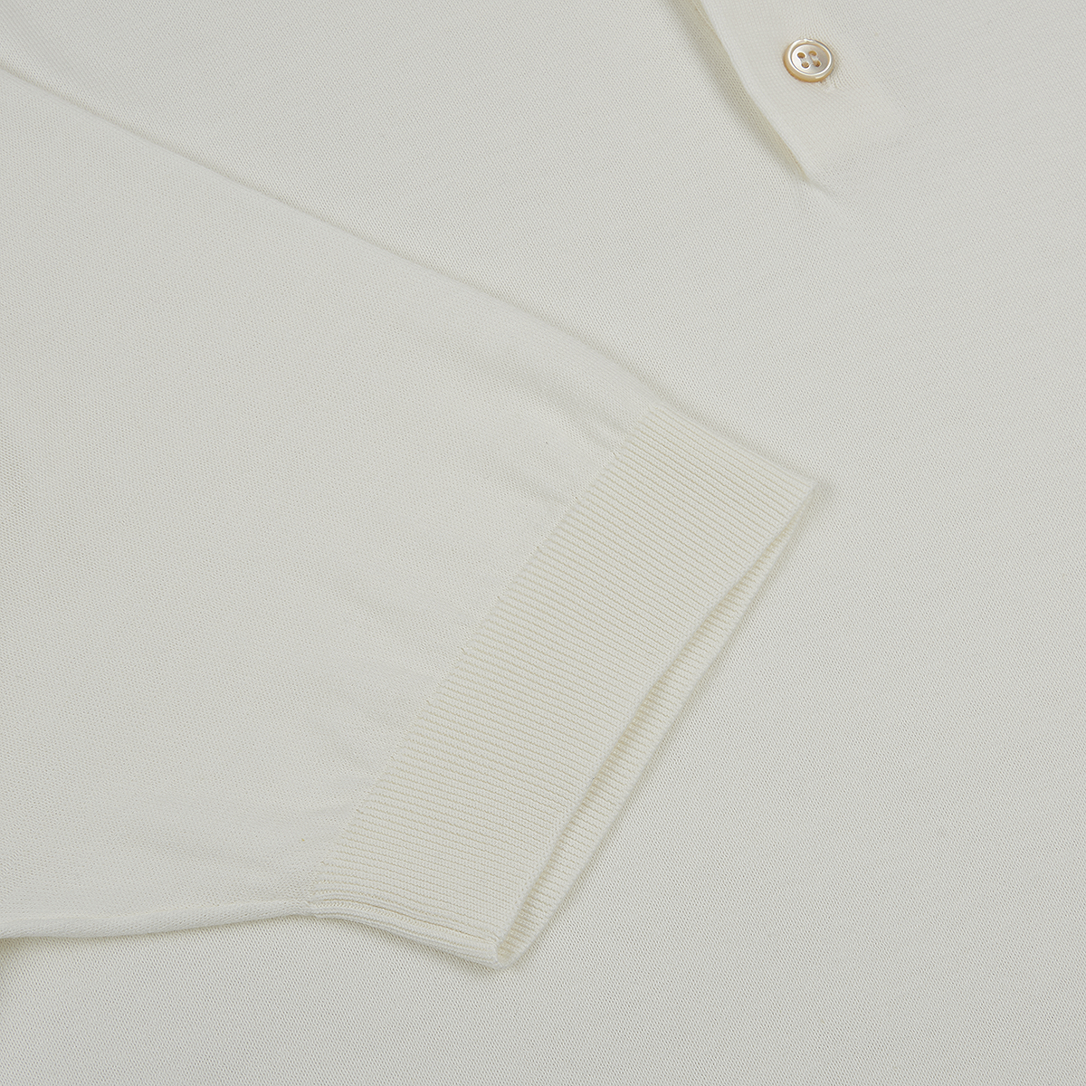 Cream Sea Island Cotton Polo Shirt