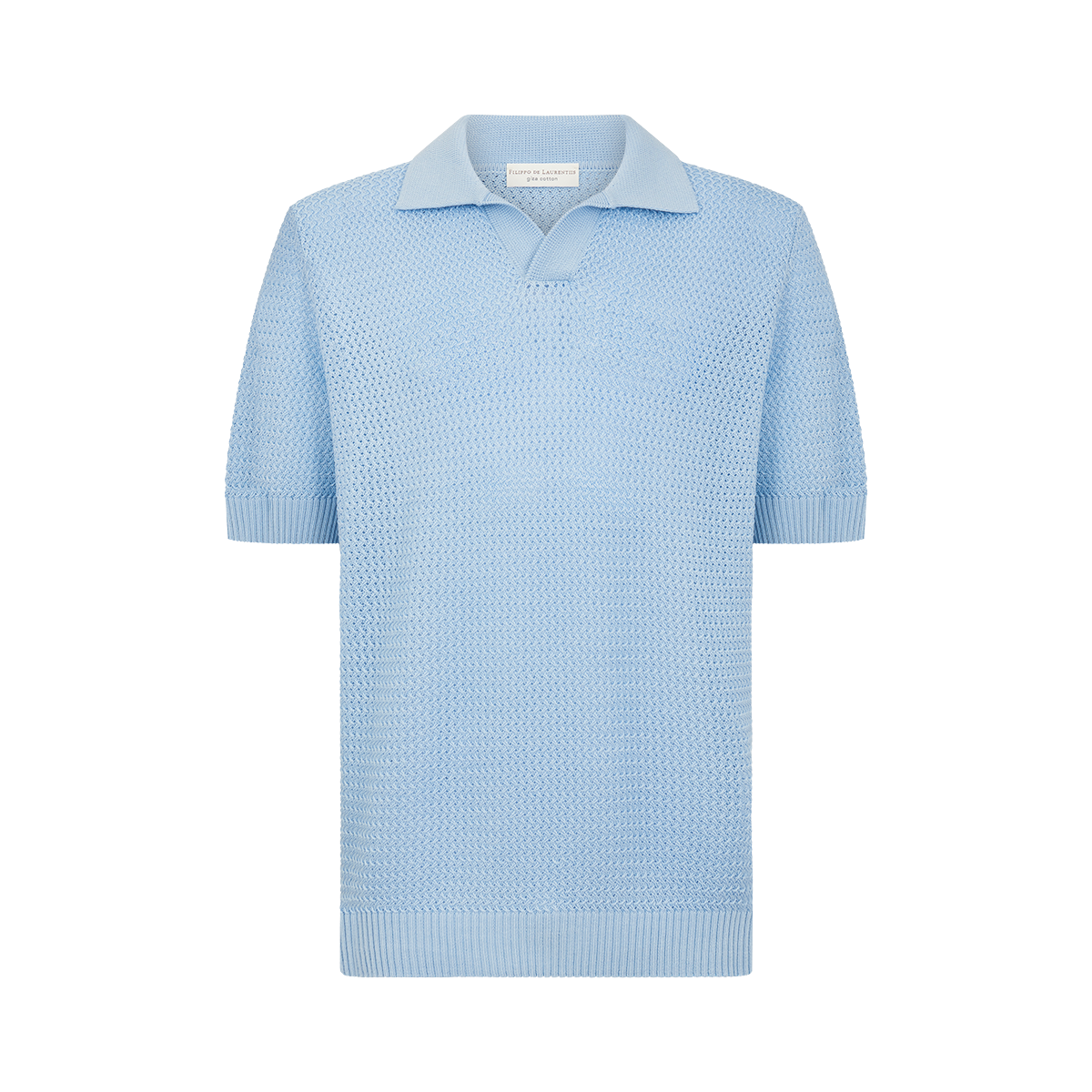 Sky Blue Open Weave Skipper Polo