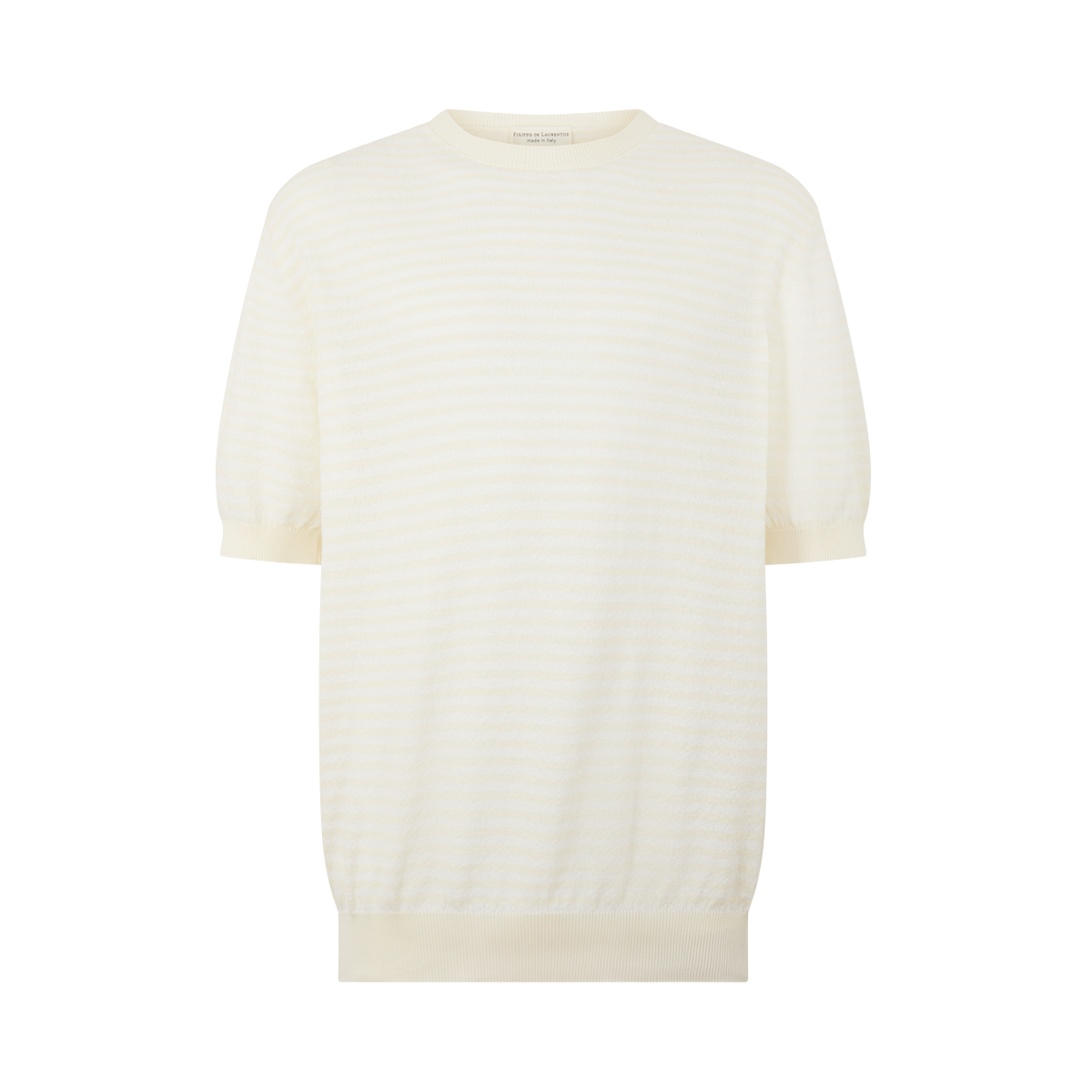 Beige Stripe Towelling T-Shirt