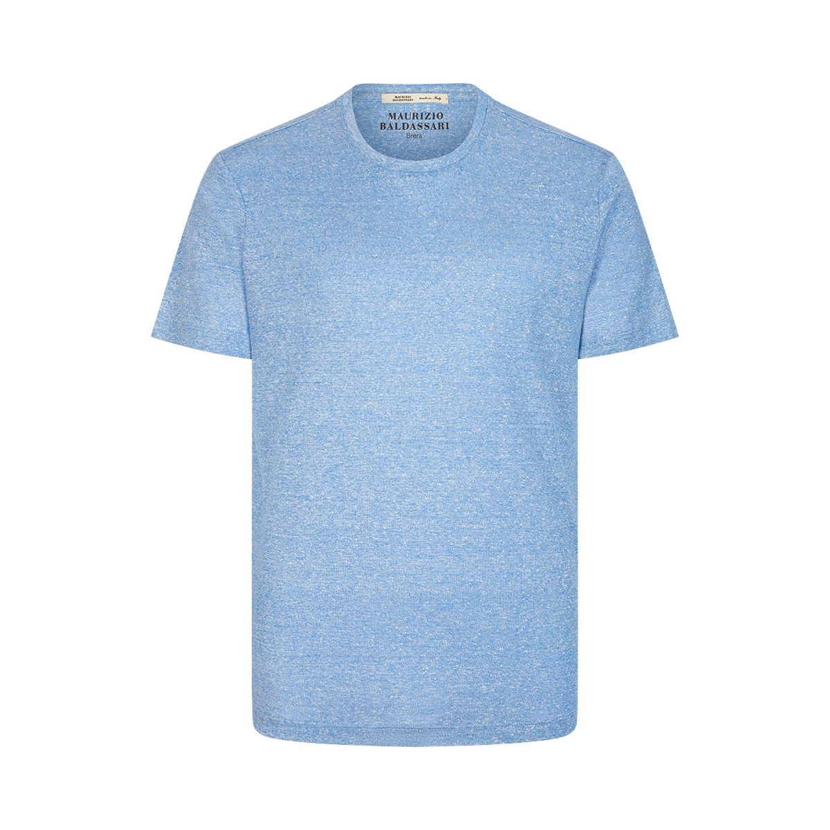 Blue Melange Cotton/Linen T-Shirt