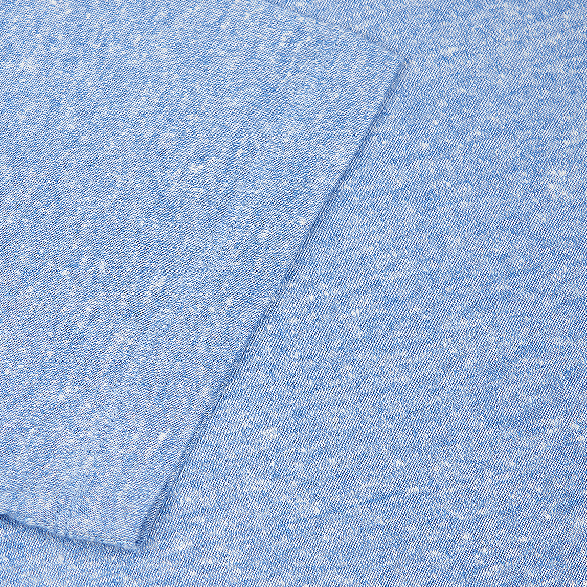 Blue Melange Cotton/Linen T-Shirt