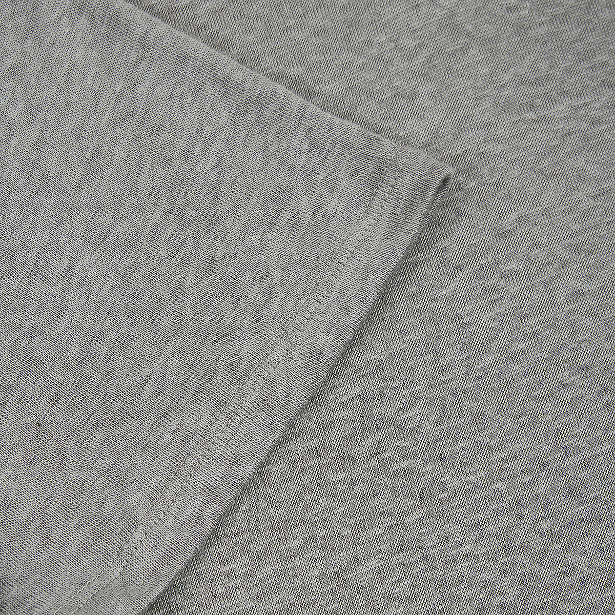 Light Grey Linen Capri Collar Polo Shirt