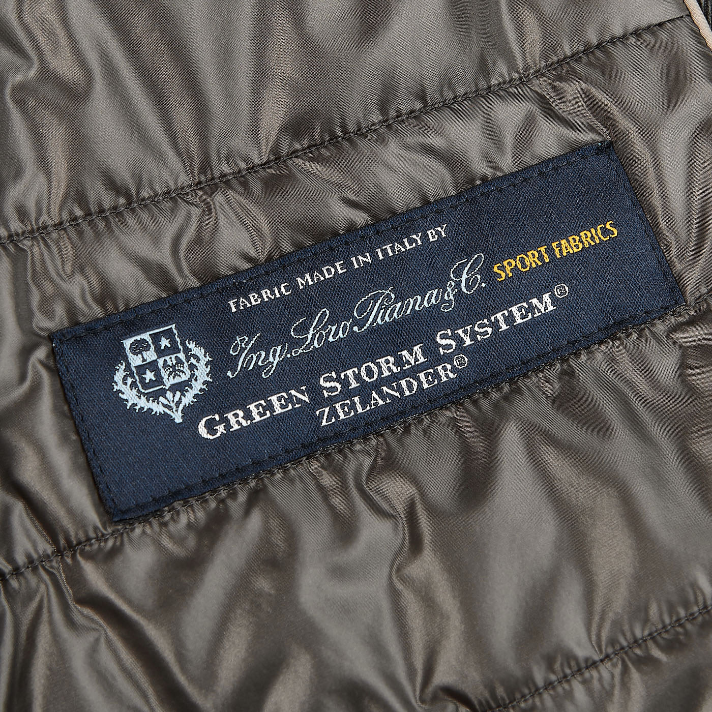 Herno Charcoal Wool Twill Beaver Collar Jacket Tag