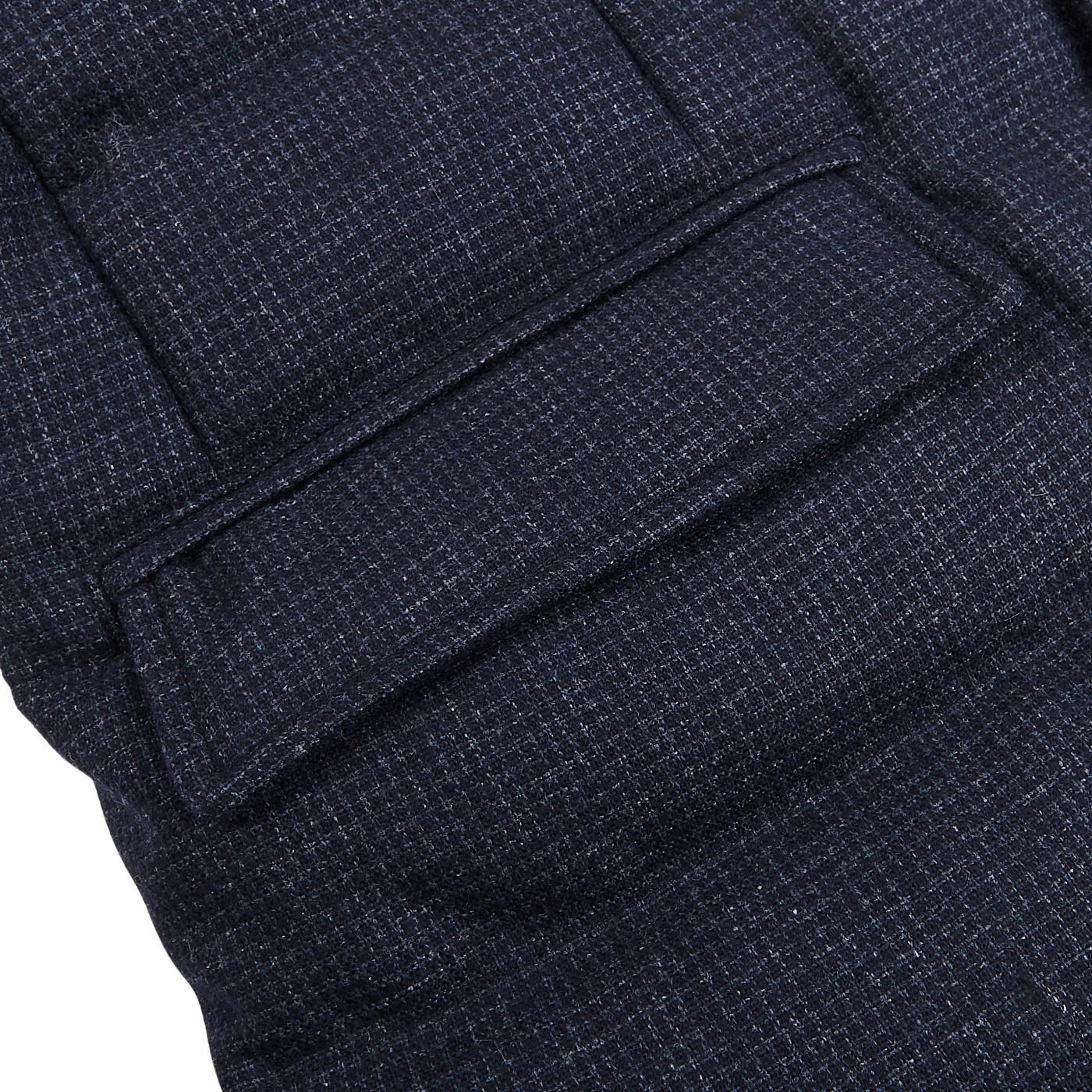 Herno Navy Wool Houndstooth Goose Down Jacket Pocket