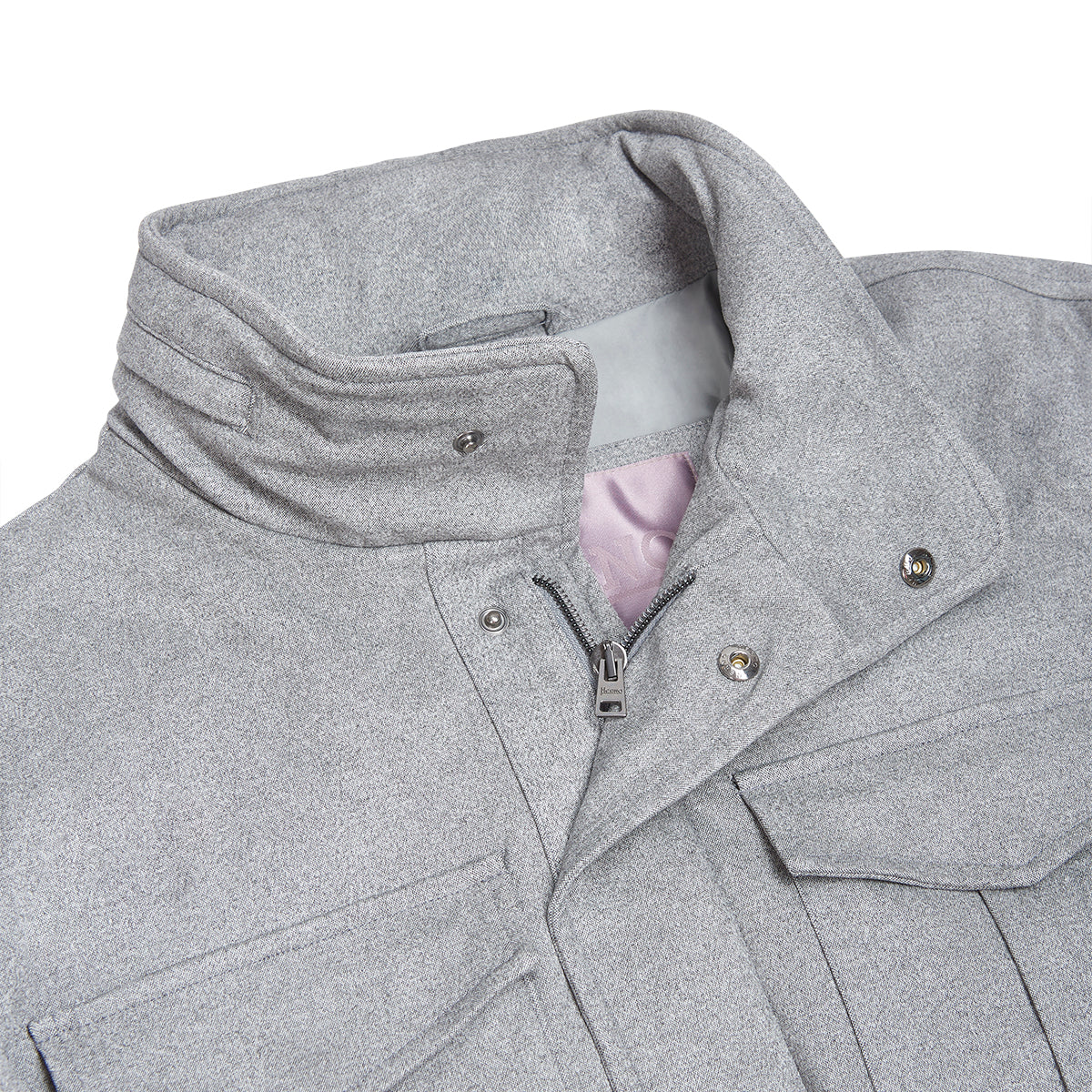 Grey Melange Suede Effect Field Jacket