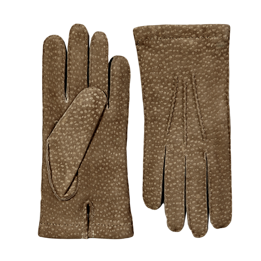 Camel Carpincho Handsewn Cashmere Gloves