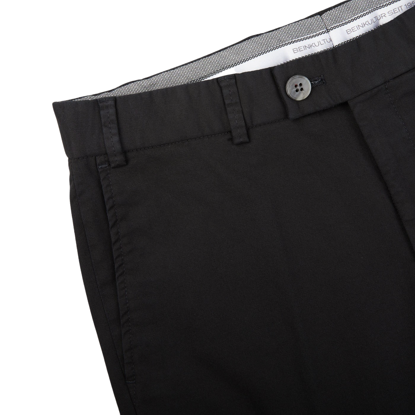 Hiltl Black Cotton Stretch Regular Fit Chinos Cuff