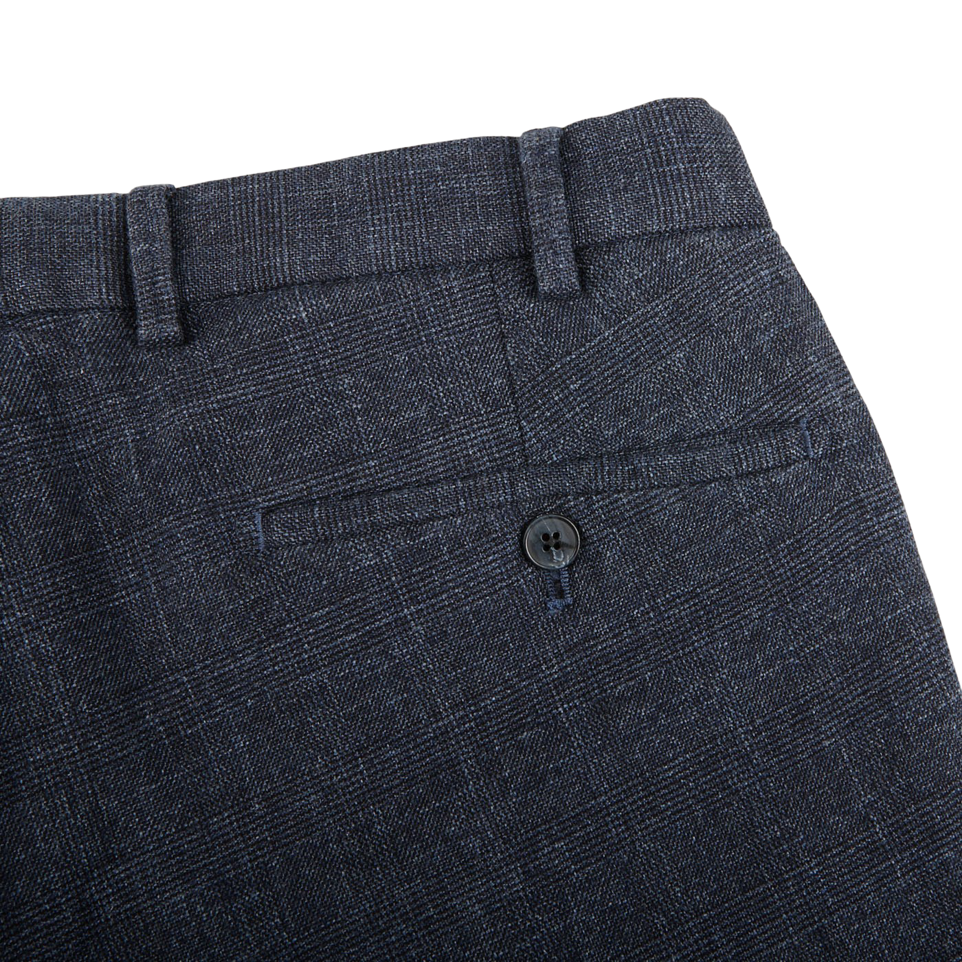 Hiltl Blue Checked Cotton Stretch Slim Fit Chinos Pocket