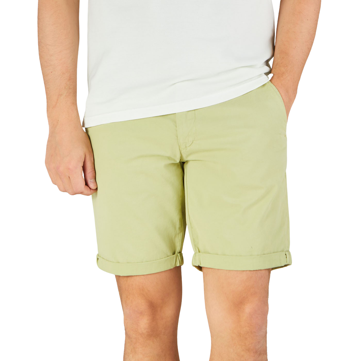 Hiltl Bright Green Cotton Stretch Shorts Front