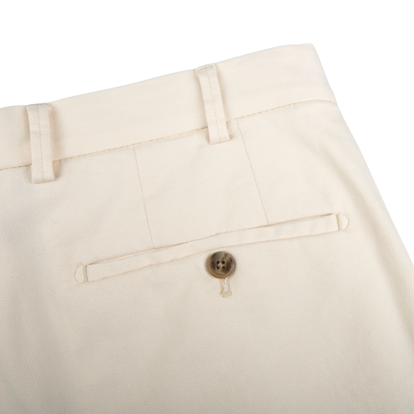 Hiltl Cream White Cotton Stretch Regular Fit Chinos Pocket