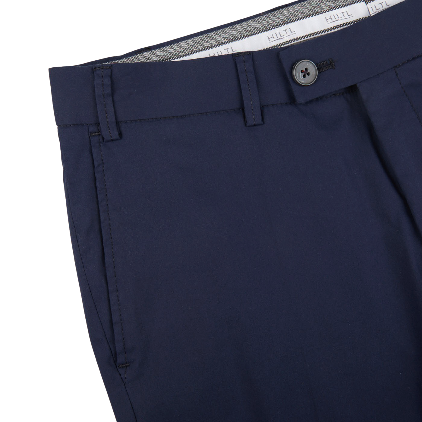 Hiltl Dark Blue Cotton Nylon Slim Chinos Edge