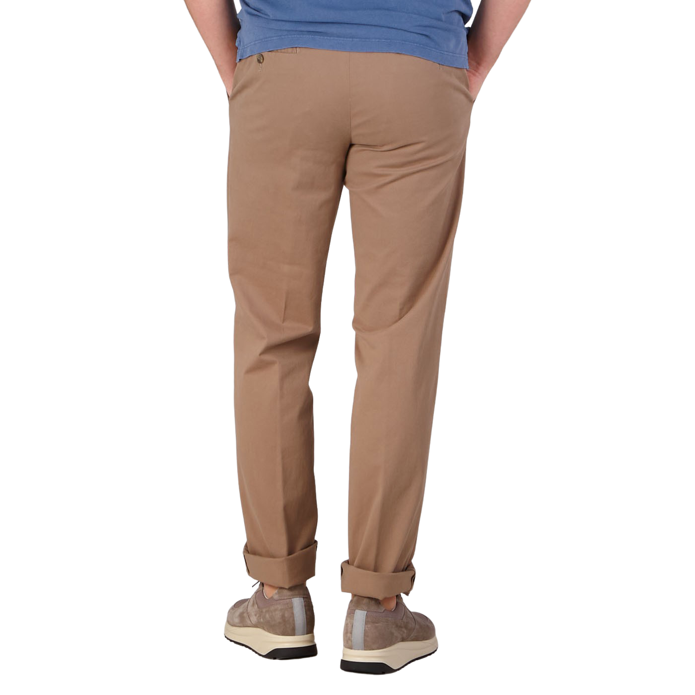 Hiltl Dark Khaki Cotton Stretch Regular Fit Chinos Back