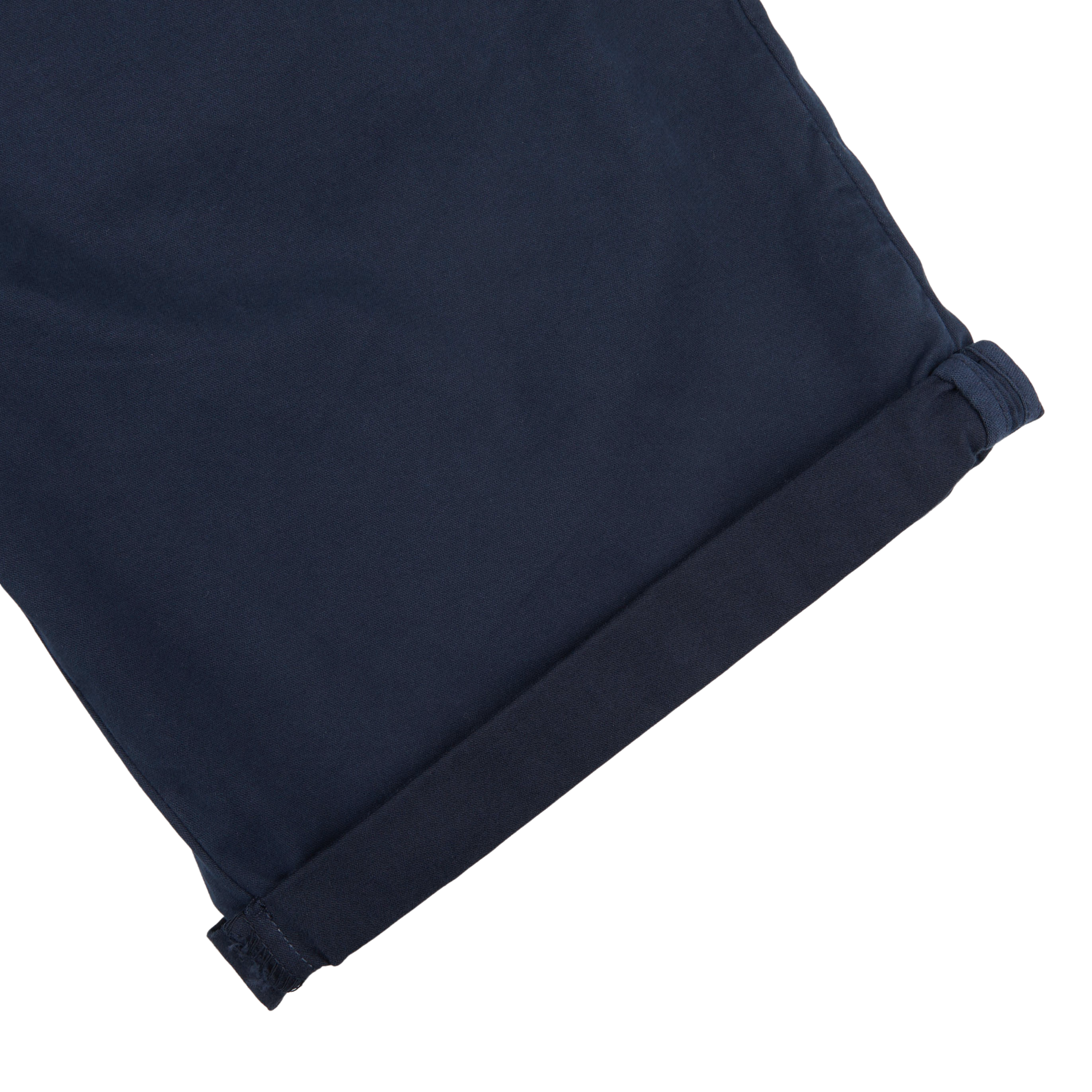 Hiltl Navy Blue Washed Cotton Stretch Shorts Cuff