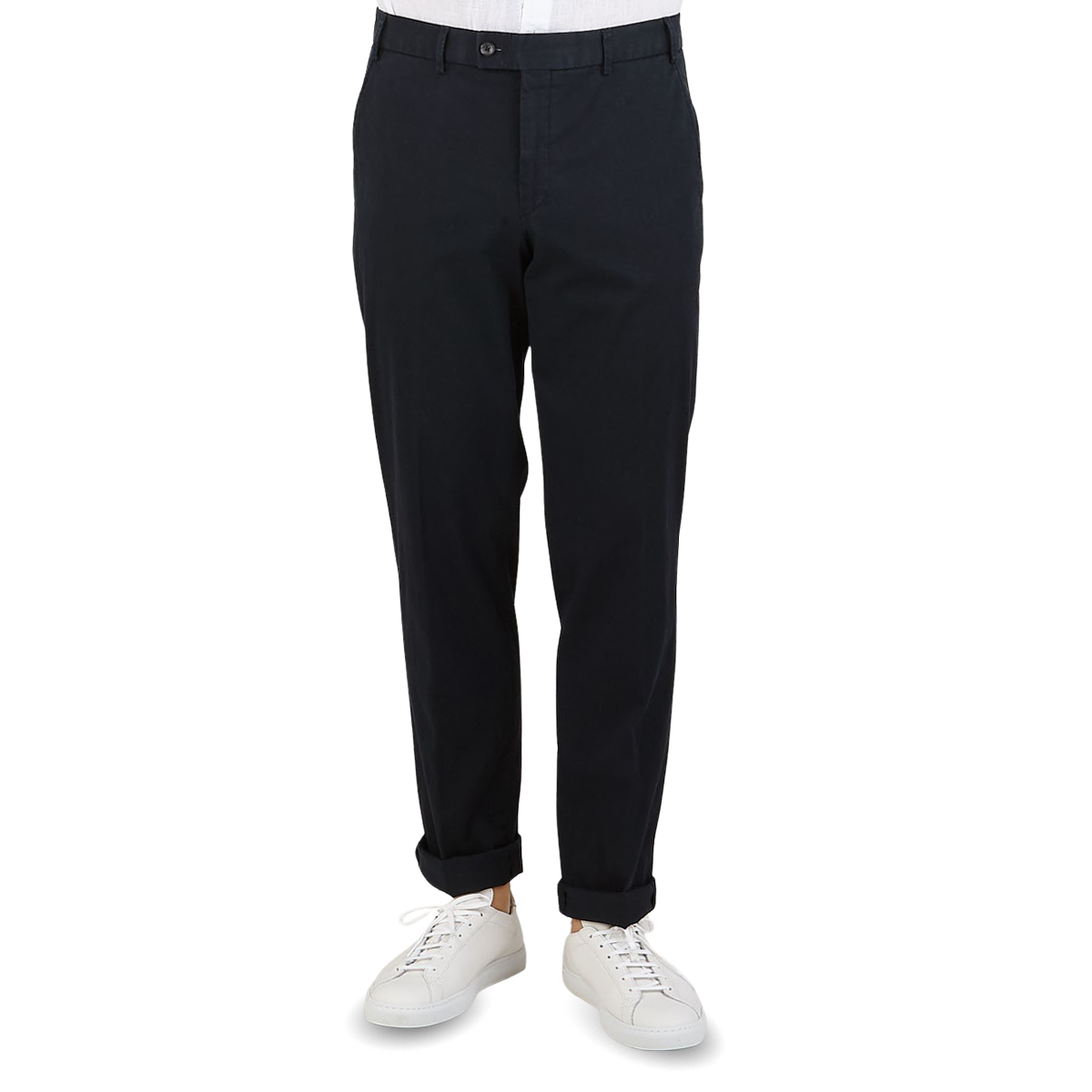 Hiltl Navy Cotton Stretch Regular Chinos Front