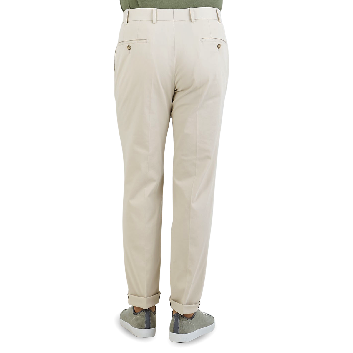 Hiltl Stone Beige Cotton Stretch Regular Fit Chinos Back