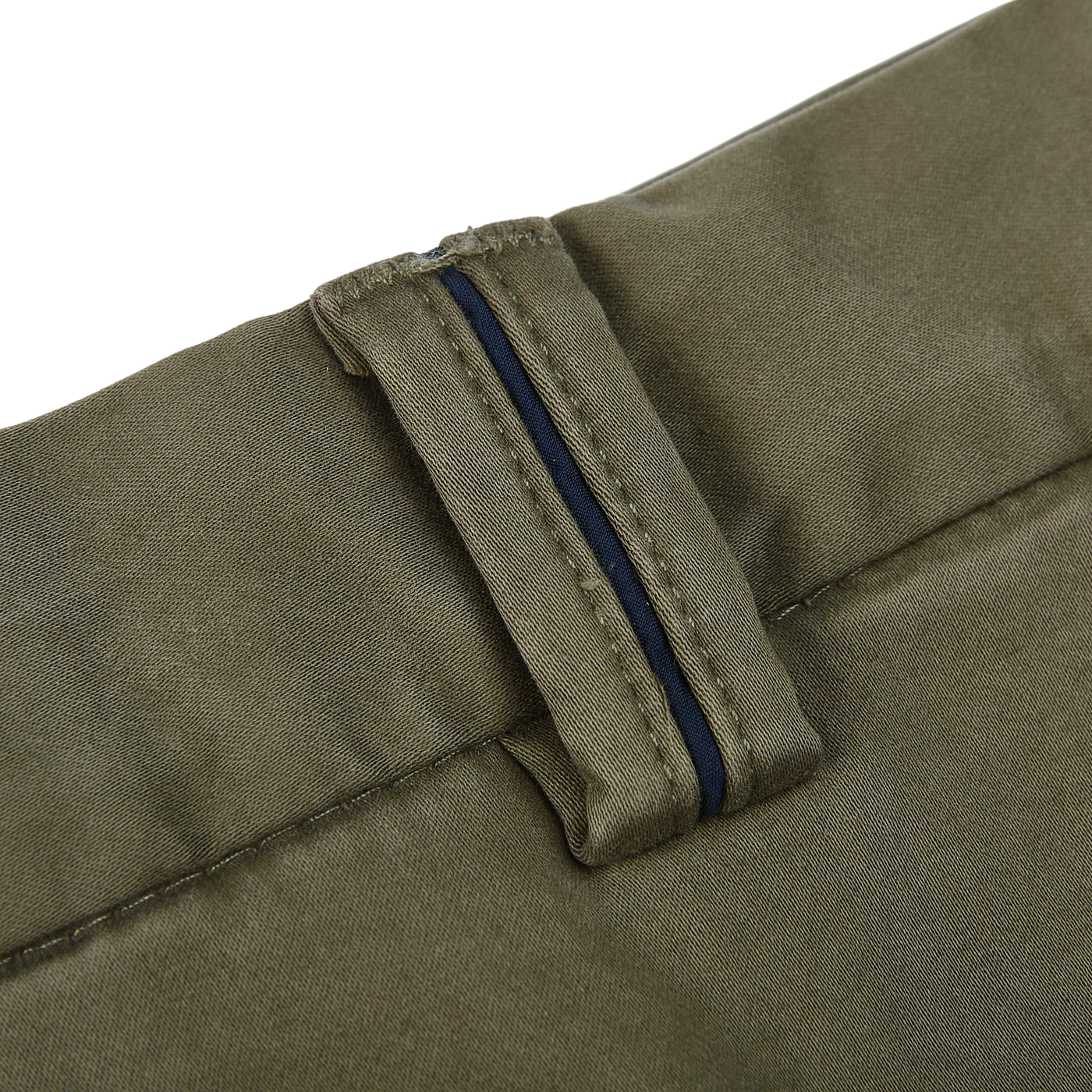 Hiltl Washed Green Cotton Stretch Regular Fit Chinos Strap
