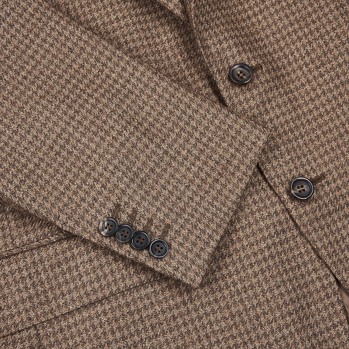 Ginger Dogtooth Notch Lapel Wool/Silk Blazer